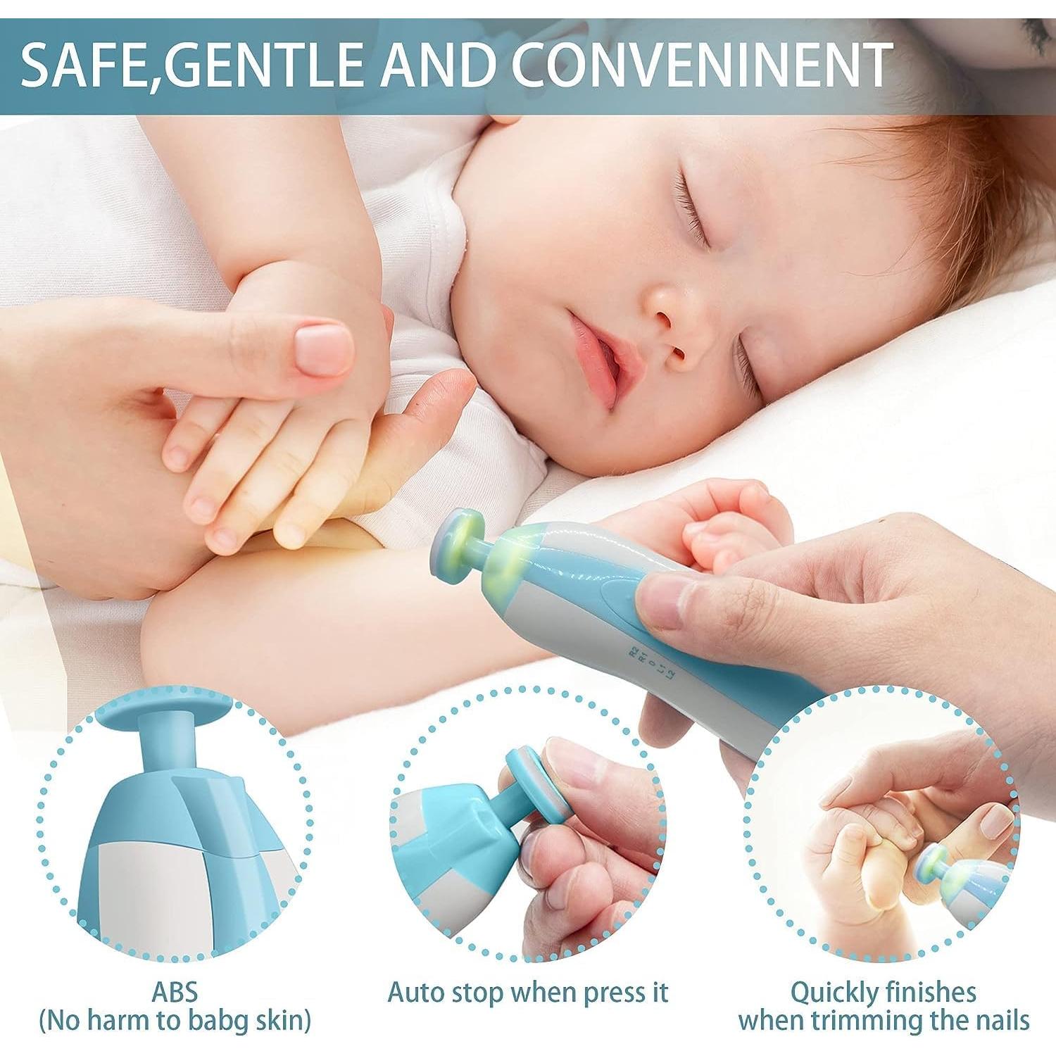 Lima de Uñas Eléctrica SNow para Bebés y Adultos con Luz LED