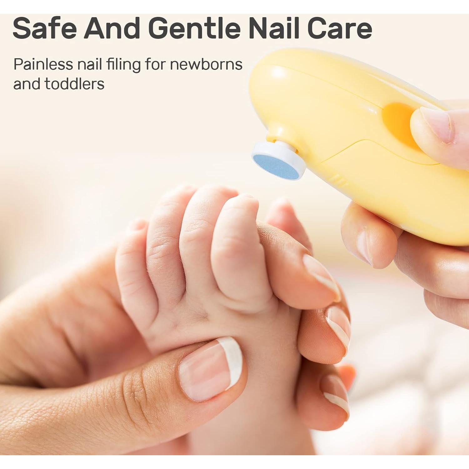 Cortador de Uñas Eléctrico NCVI para Bebés Amarillo - 8 Accesorios