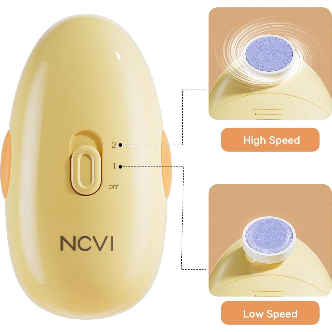 Cortador de Uñas Eléctrico NCVI para Bebés Amarillo - 8 Accesorios