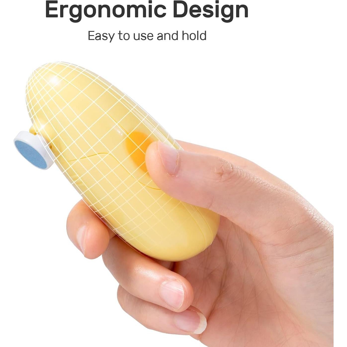 Cortador de Uñas Eléctrico NCVI para Bebés Amarillo - 8 Accesorios