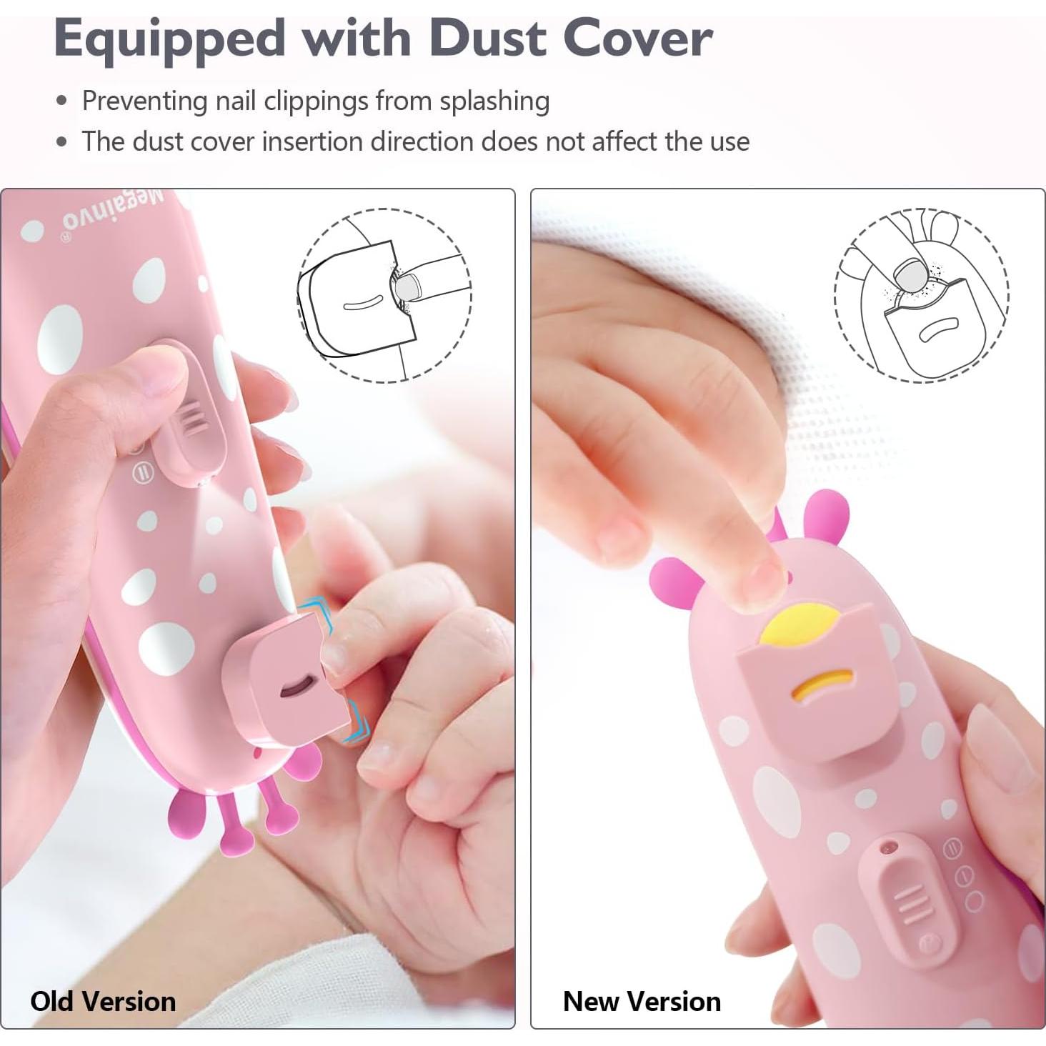 Cortador de Uñas Eléctrico para Bebés Megainvo Rosa 10 en 1