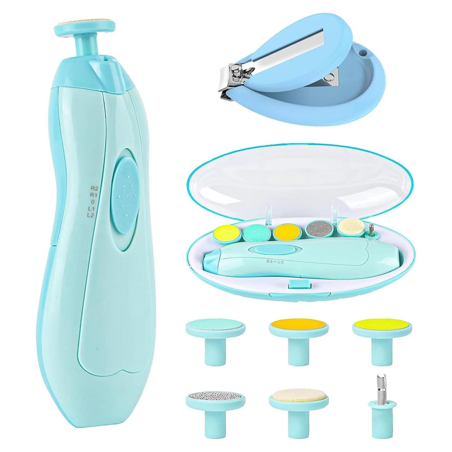 Recortador de Uñas Eléctrico Ankyle Verde 6 en 1 con Luz LED