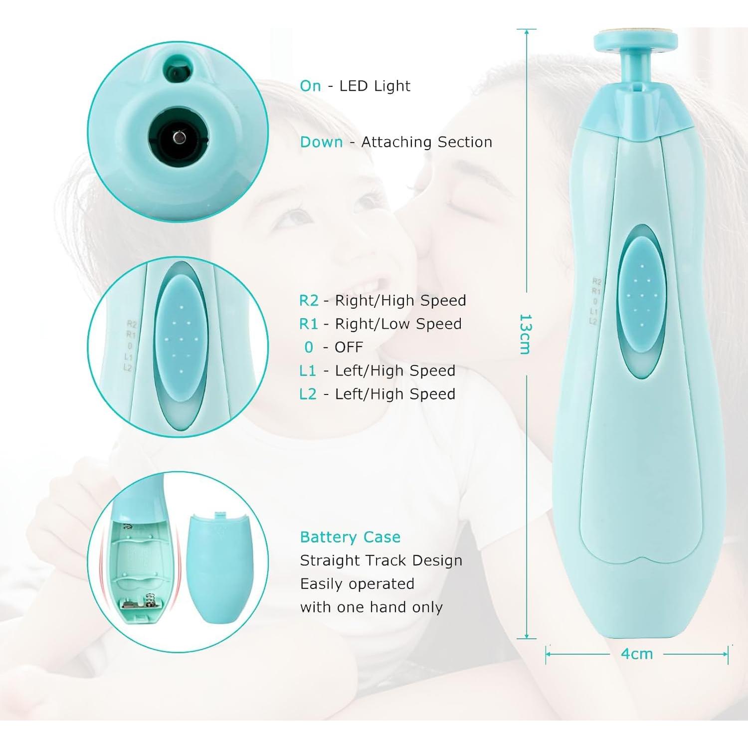 Recortador de Uñas Eléctrico Ankyle Verde 6 en 1 con Luz LED