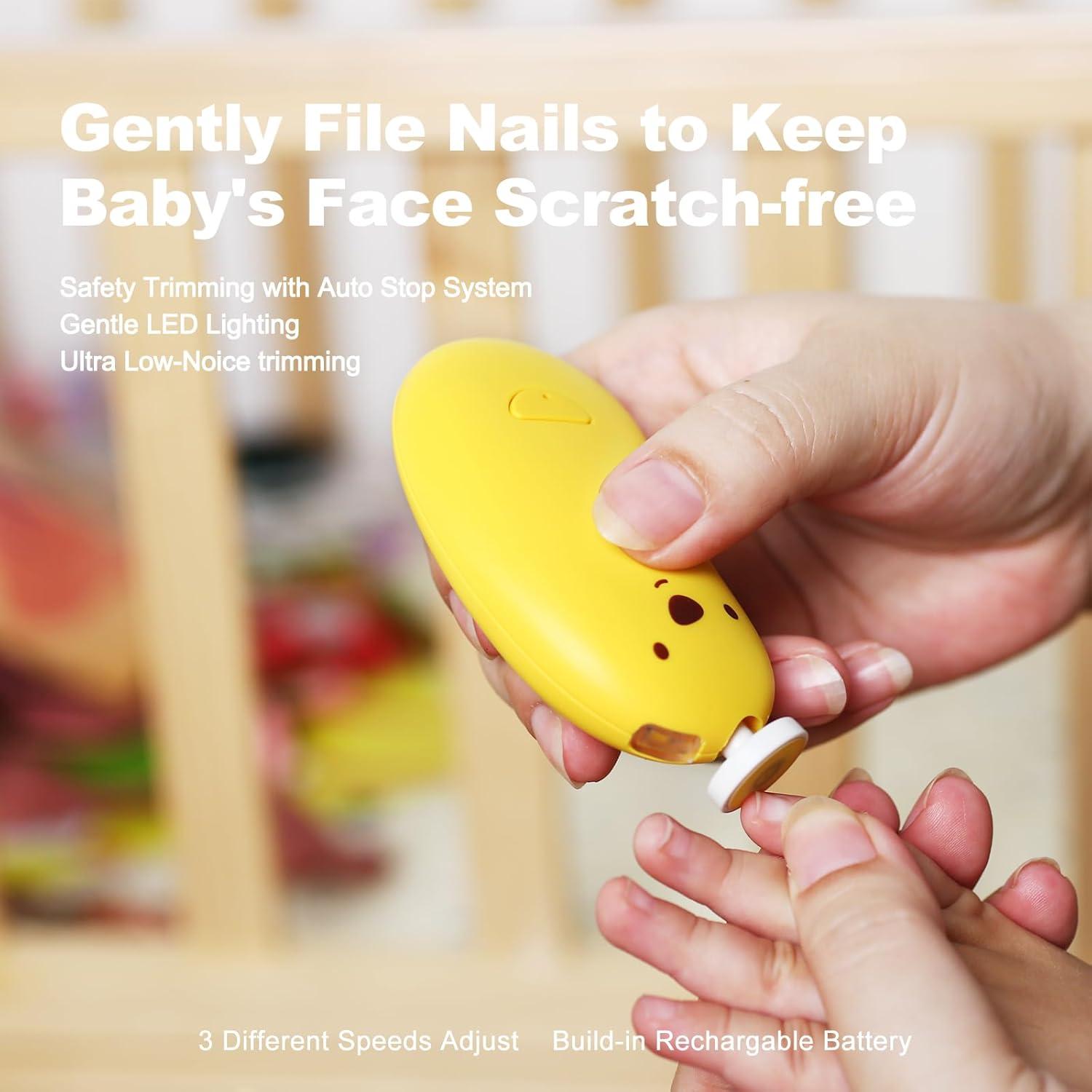 Lima de Uñas Eléctrica Sweebe Amarilla, Recargable, 6 Almohadillas