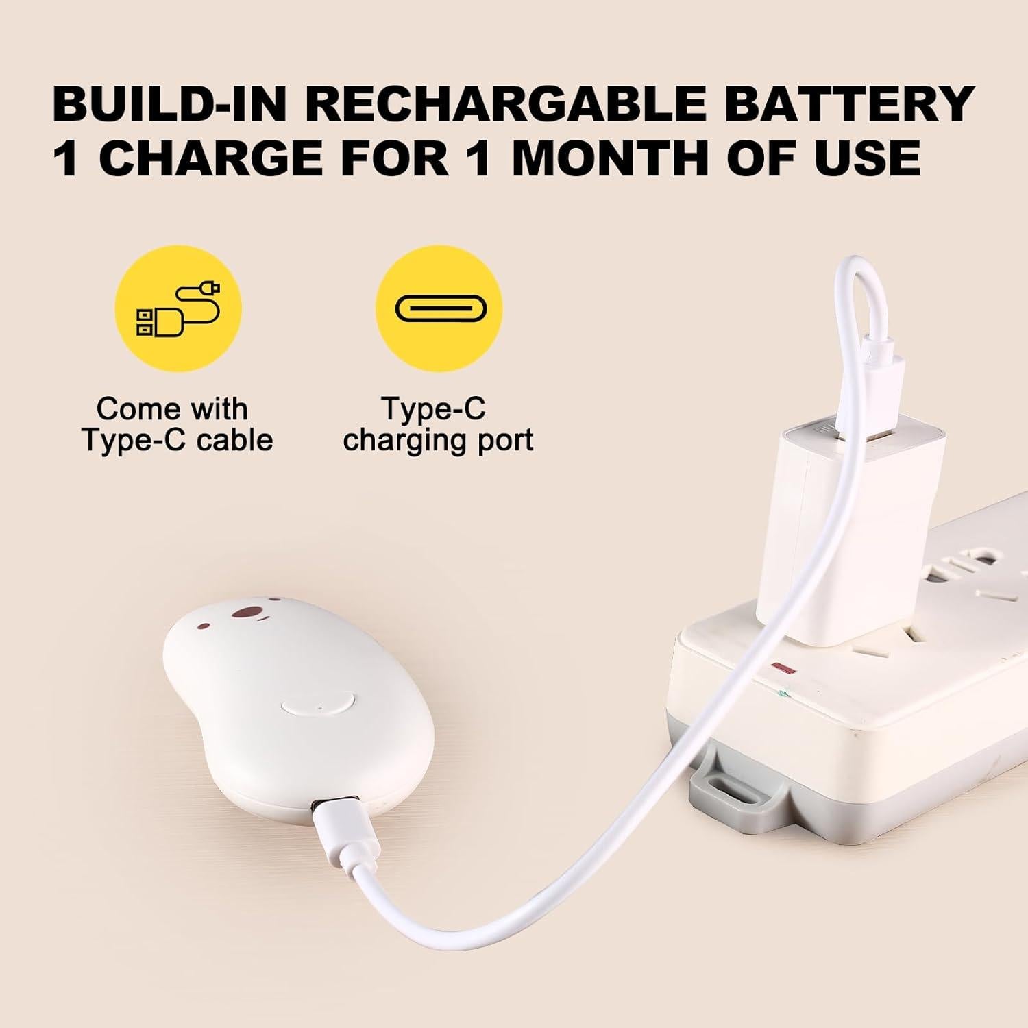 Lima de Uñas Eléctrica Sweebe Amarilla, Recargable, 6 Almohadillas