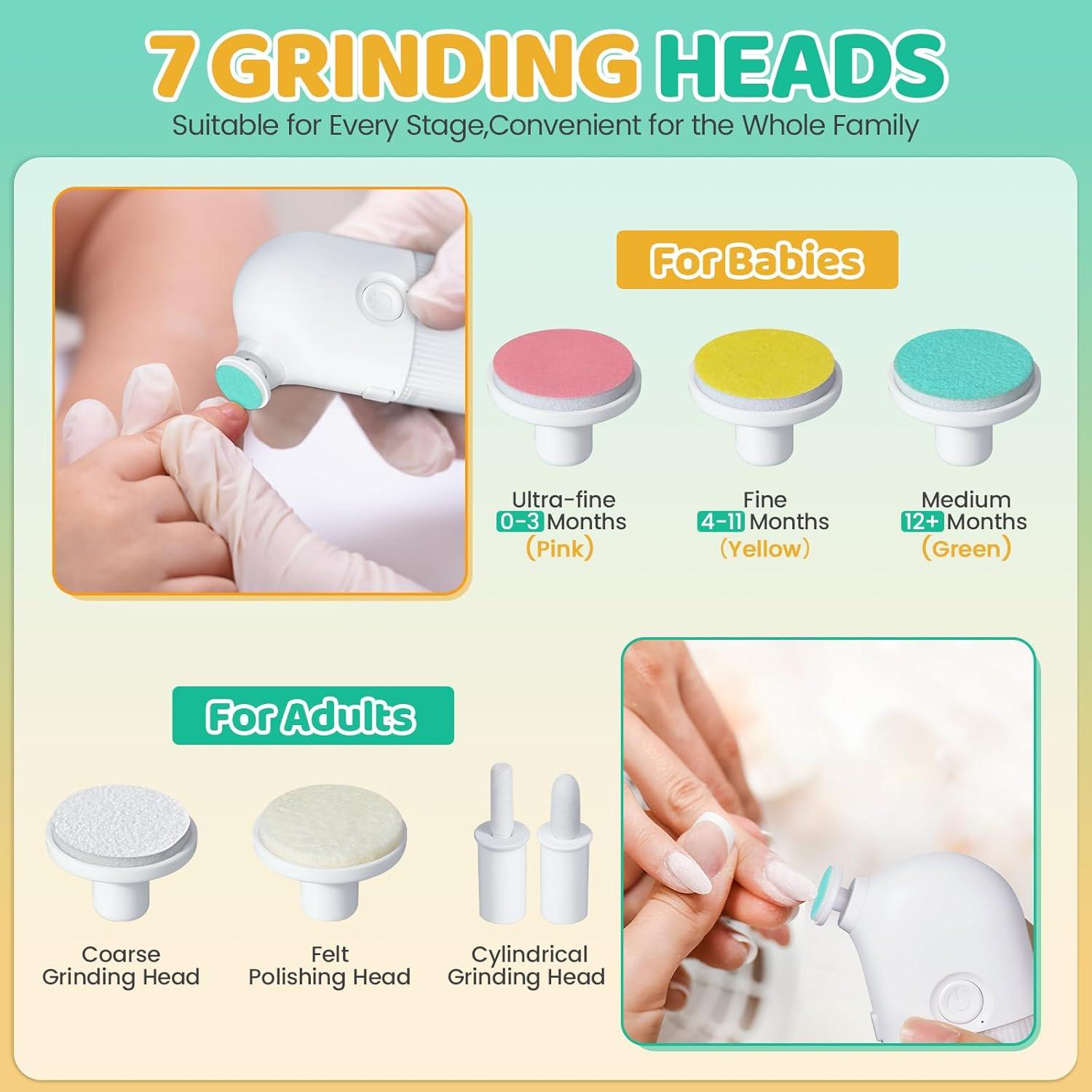 Lima Eléctrica para Uñas IvyWind 7 en 1, Recargable USB, Blanca