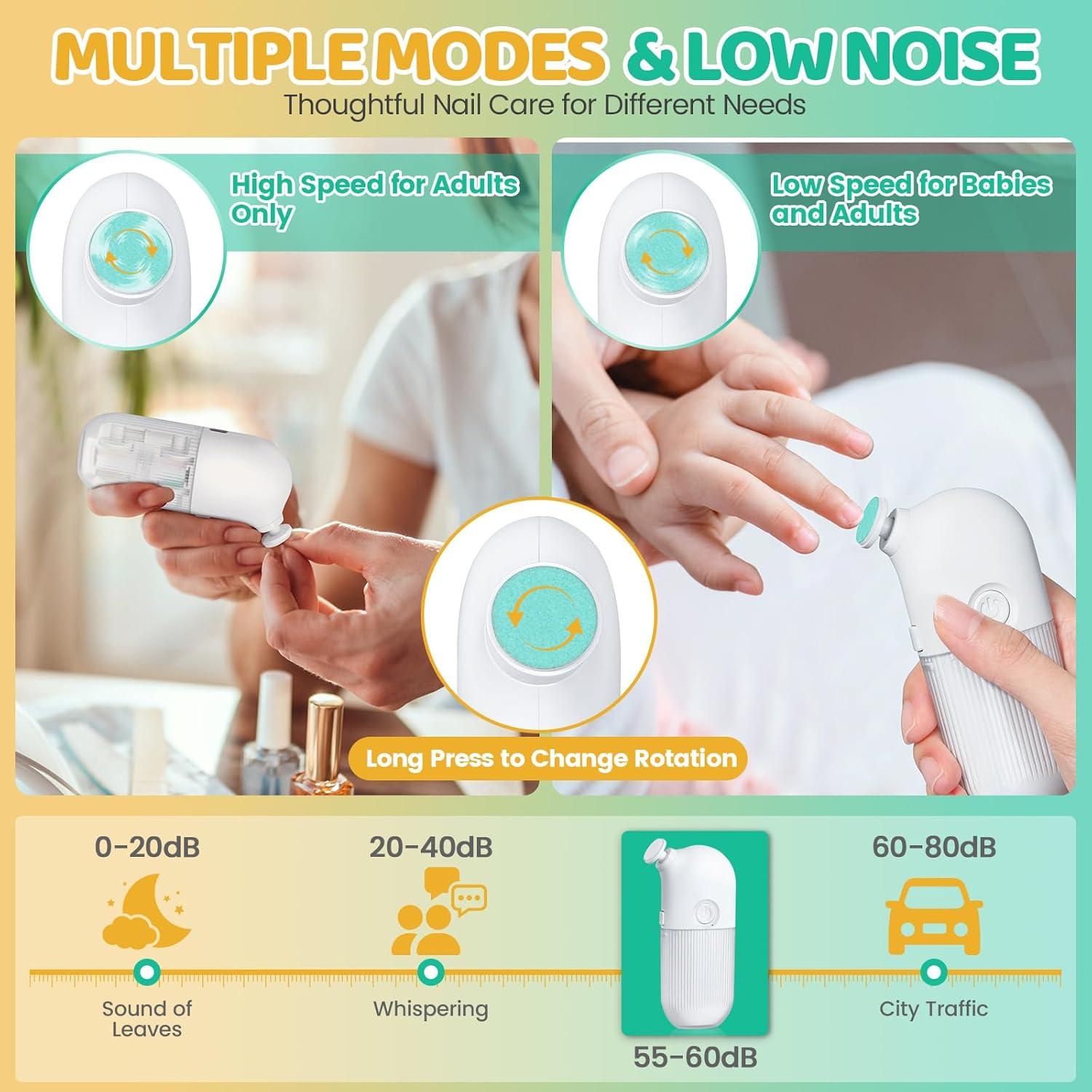 Lima Eléctrica para Uñas IvyWind 7 en 1, Recargable USB, Blanca