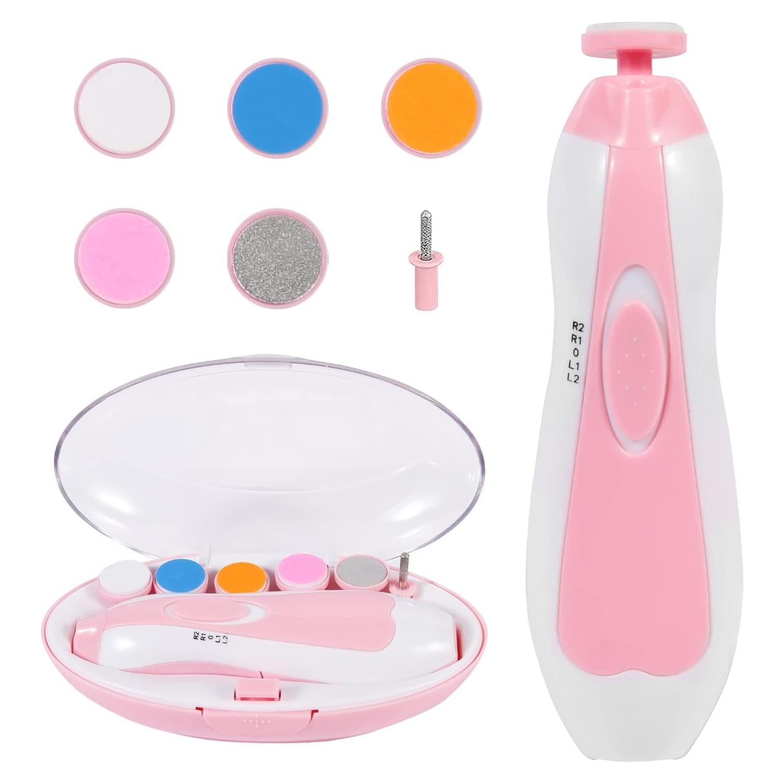 Cortador de Uñas Eléctrico SCAIKTIG Rosa con 6 Cabezas