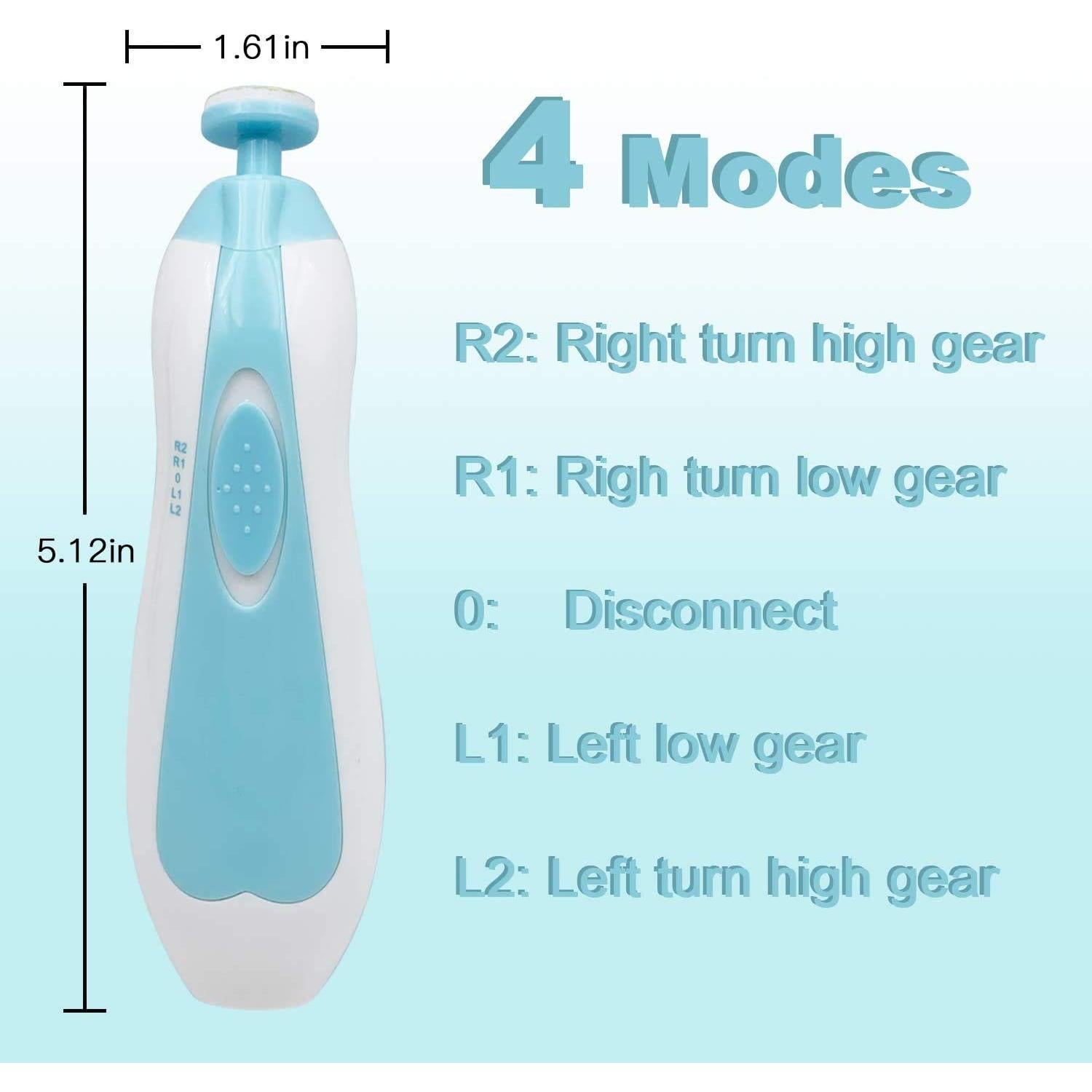 Cortador de Uñas Eléctrico para Bebés con Luz LED - Azul