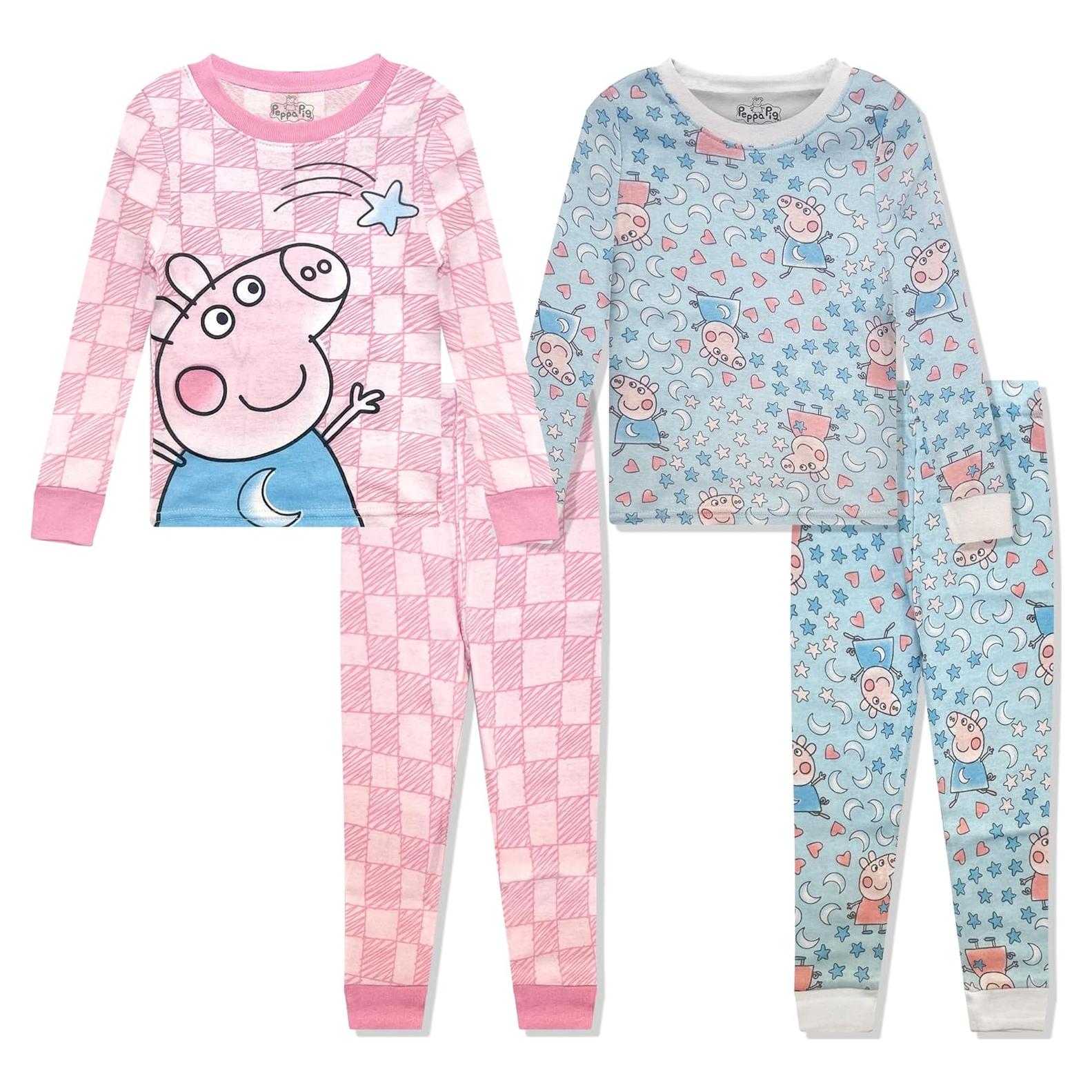 Conjunto de Pijamas 4 Piezas Peppa Pig Niñas Rosa 2T-5T