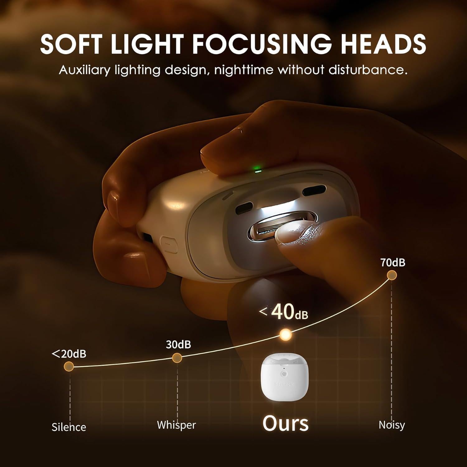 Cortauñas Eléctrico 2 en 1 Seemagic con Luz LED y USB