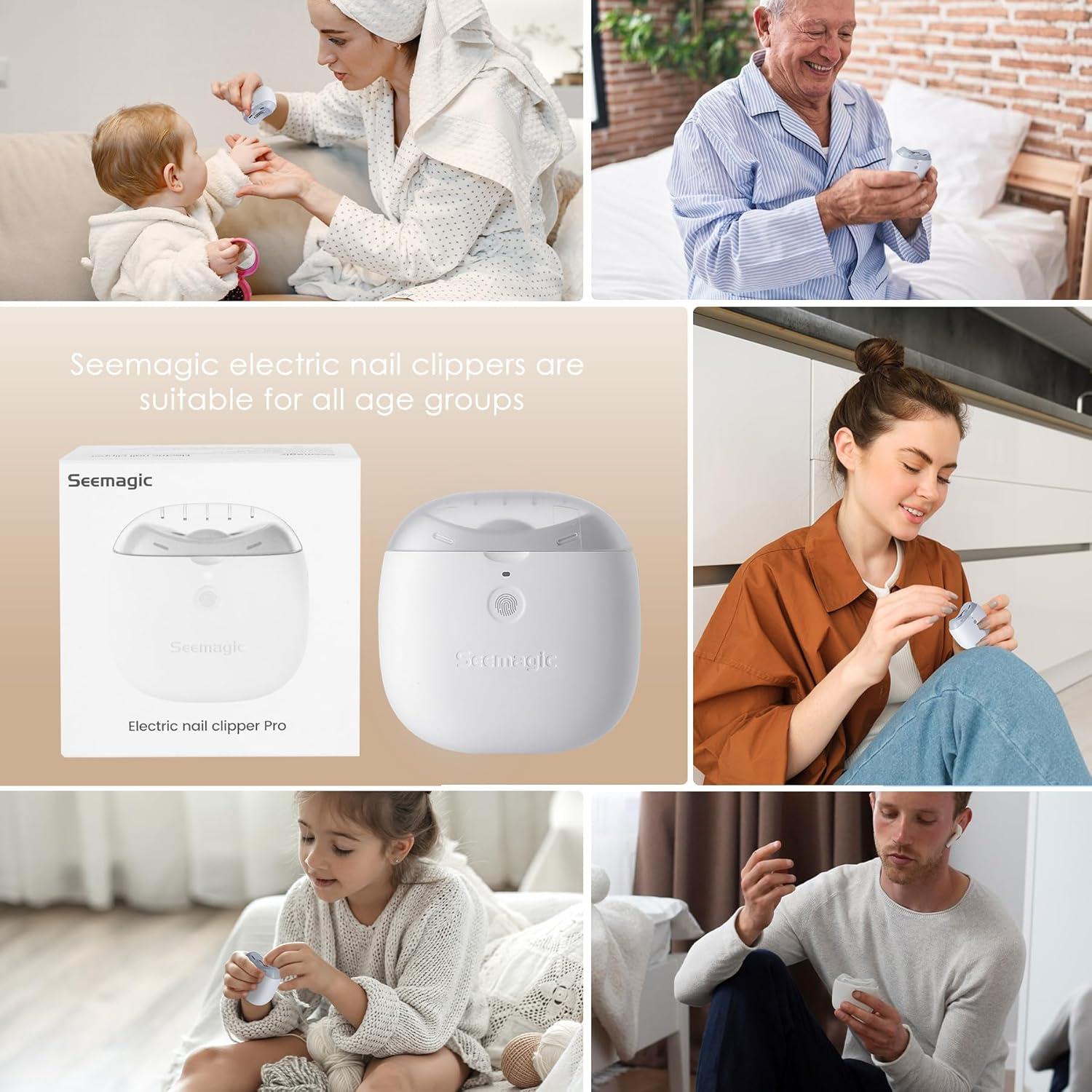 Cortauñas Eléctrico 2 en 1 Seemagic con Luz LED y USB