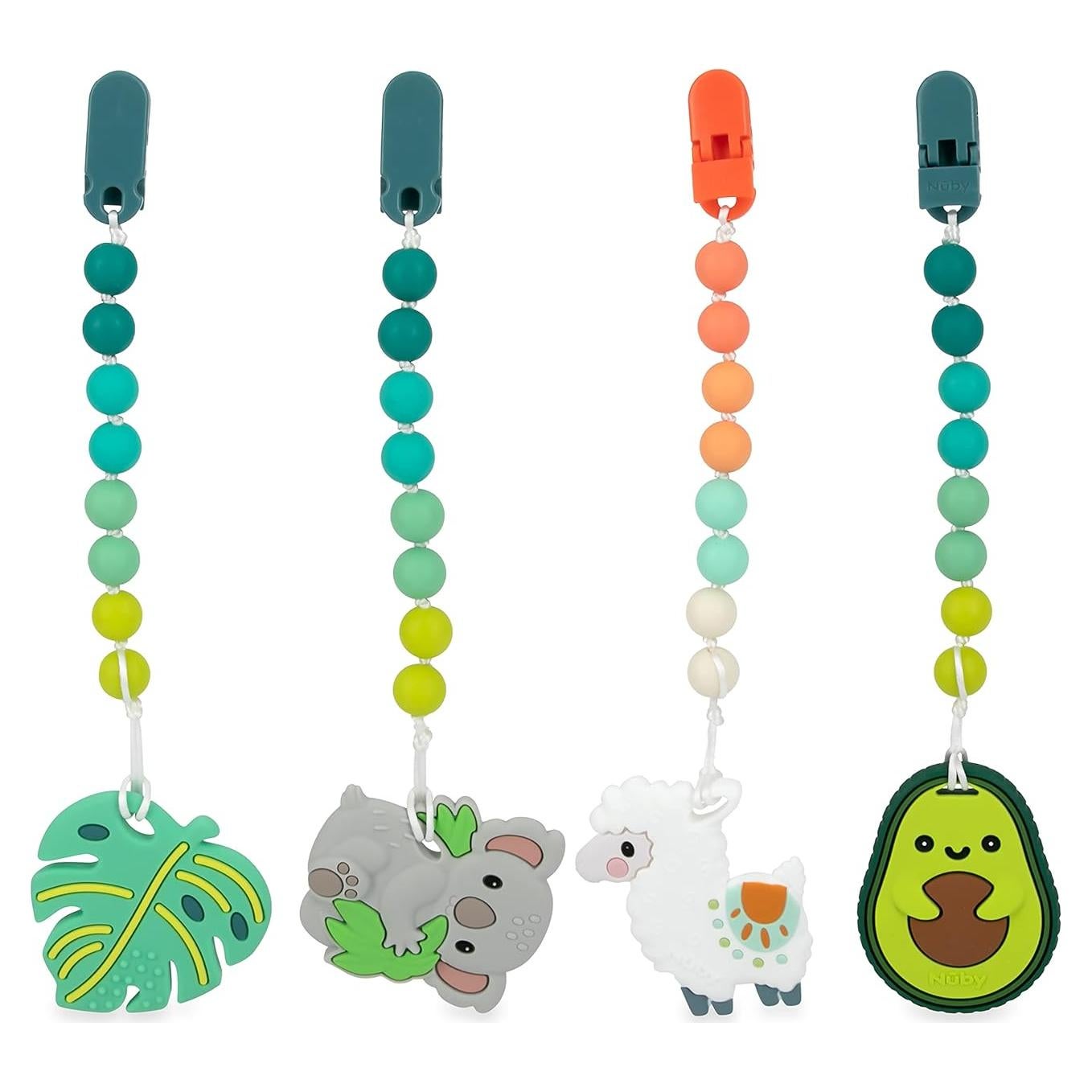 Mordedor de Silicona Nuby con Clip Pacifinder 3+ Meses