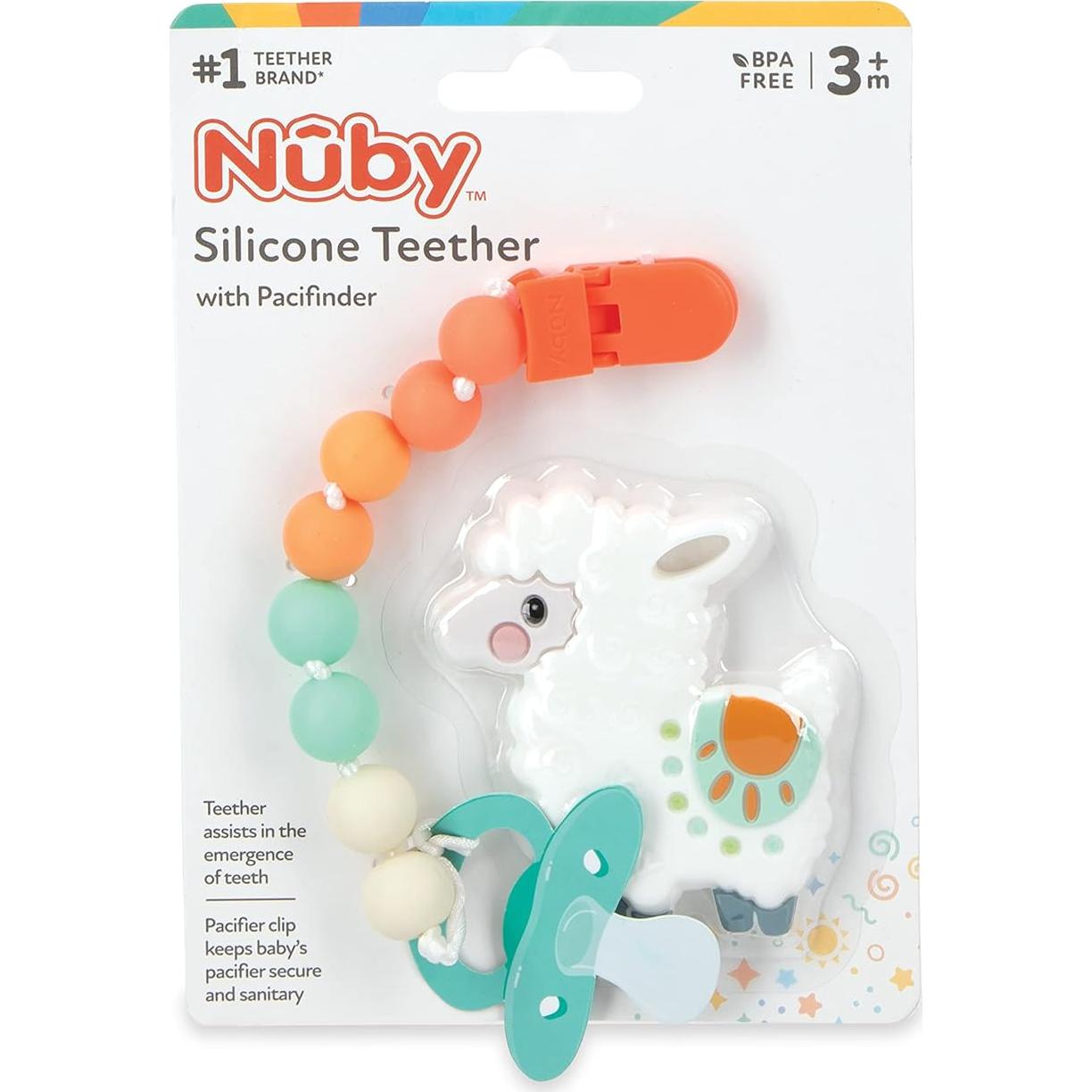 Mordedor de Silicona Nuby con Clip Pacifinder 3+ Meses