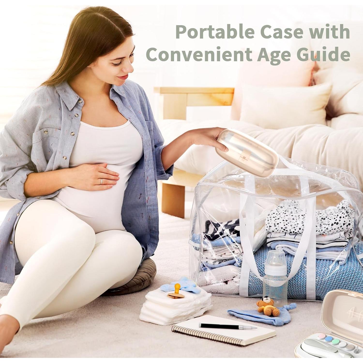 Cortauñas Eléctrico BSRGMS para Bebés y Adultos con Luz LED