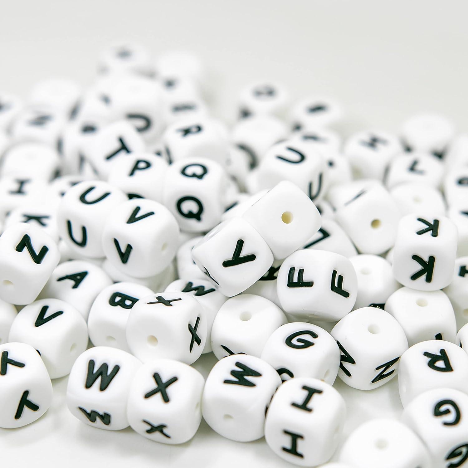 104 Perlas de Letras de Silicona WangLaap 12mm para Accesorios