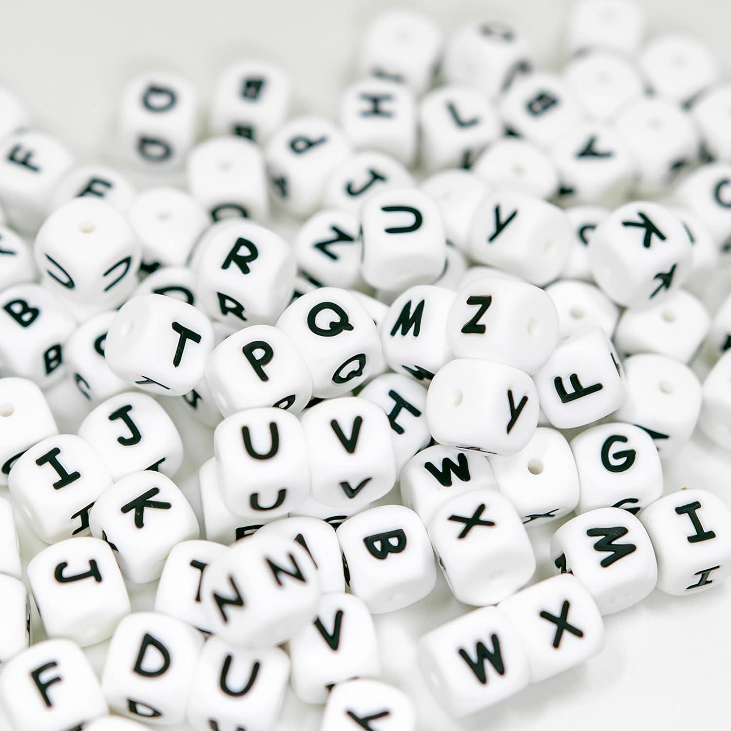 104 Perlas de Letras de Silicona WangLaap 12mm para Accesorios