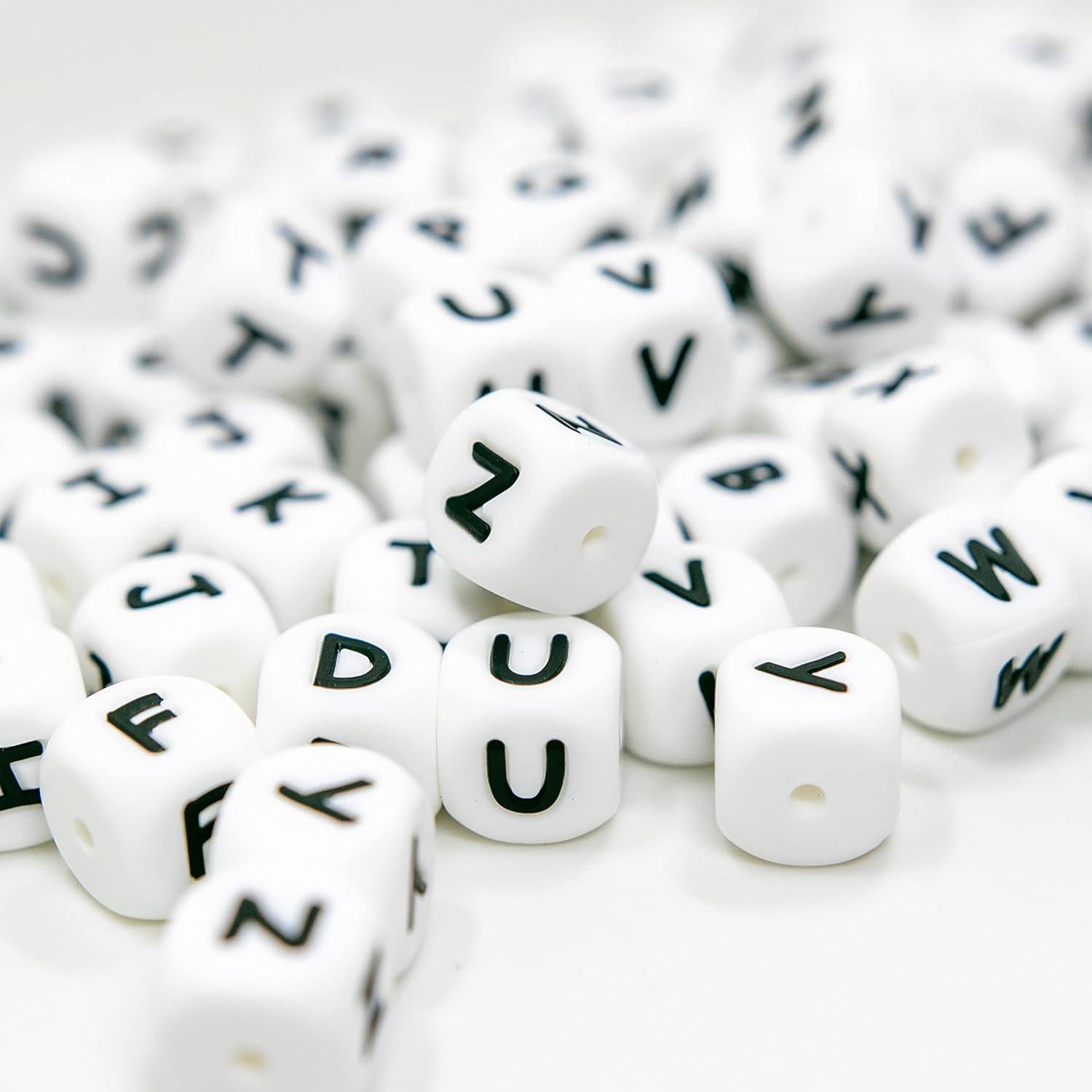 104 Perlas de Letras de Silicona WangLaap 12mm para Accesorios