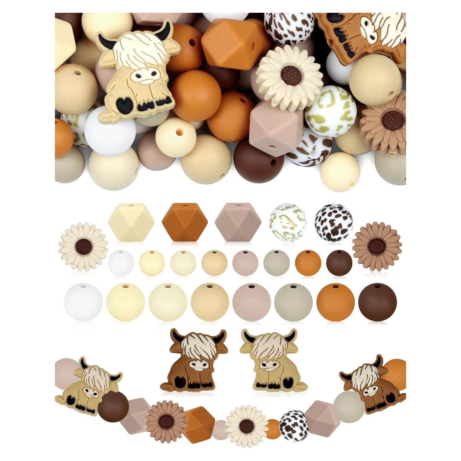 Juego de Perlas de Silicona FIVEIZERO 76 Piezas Vaca DIY