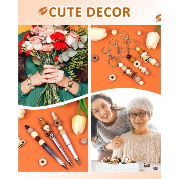 Juego de Perlas de Silicona FIVEIZERO 76 Piezas Vaca DIY