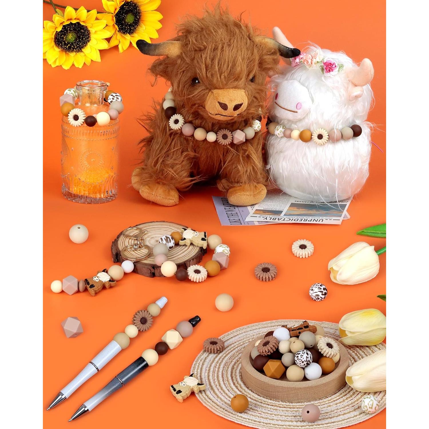 Juego de Perlas de Silicona FIVEIZERO 76 Piezas Vaca DIY