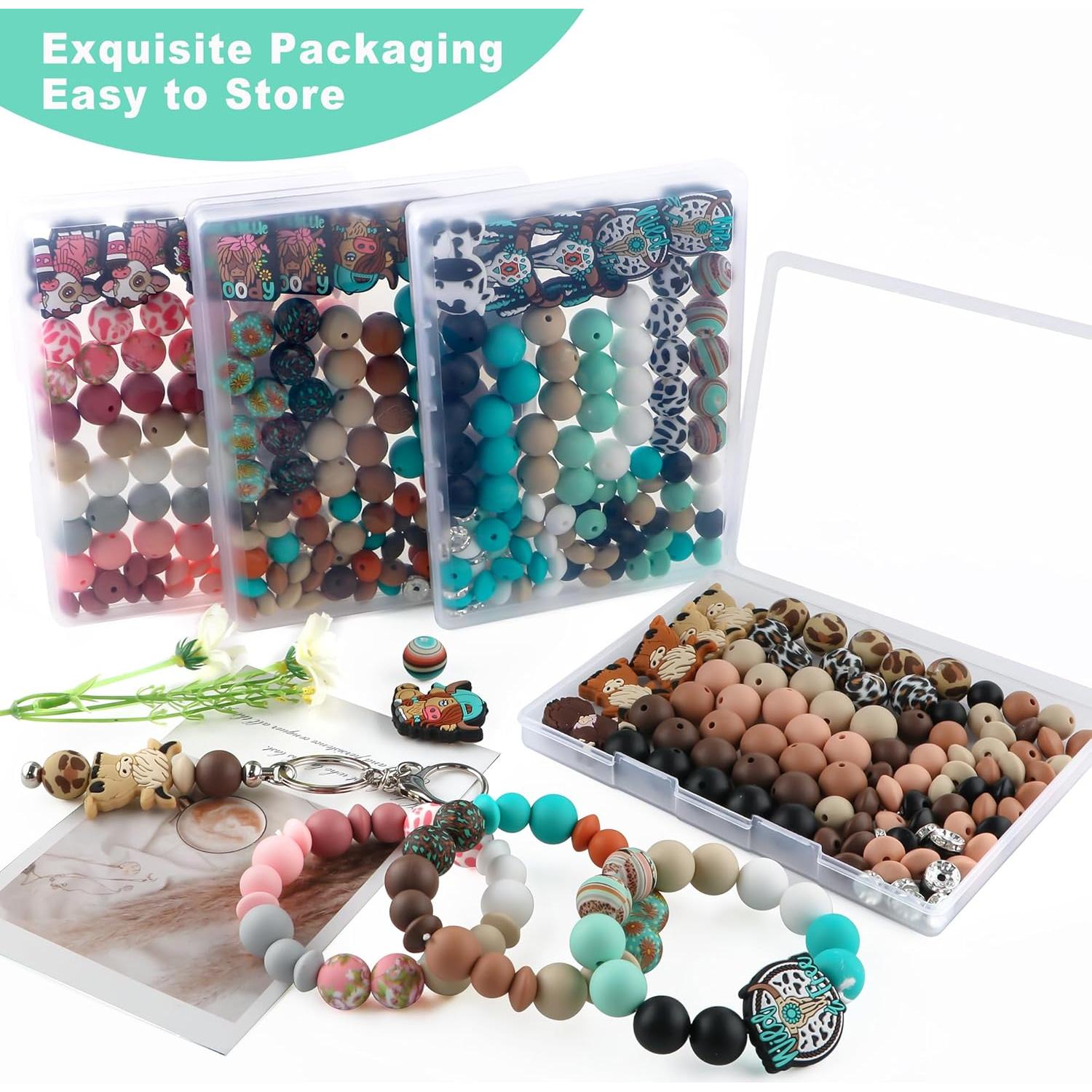 100 Perlas de Silicona HHCFAST Turquesa 15mm y 12mm para DIY