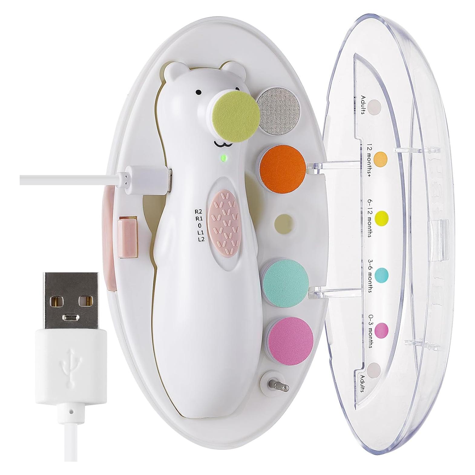 Lima de Uñas Eléctrica Recargable Haakaa para Bebés y Adultos