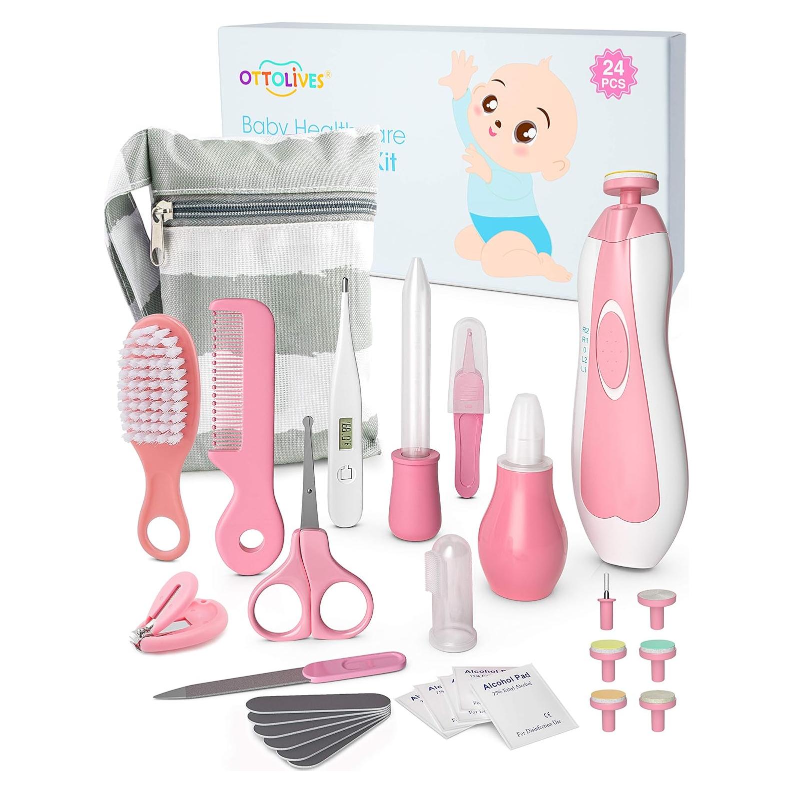 Kit de Cuidado para Bebés OTTOLIVES 24 Piezas Rosa