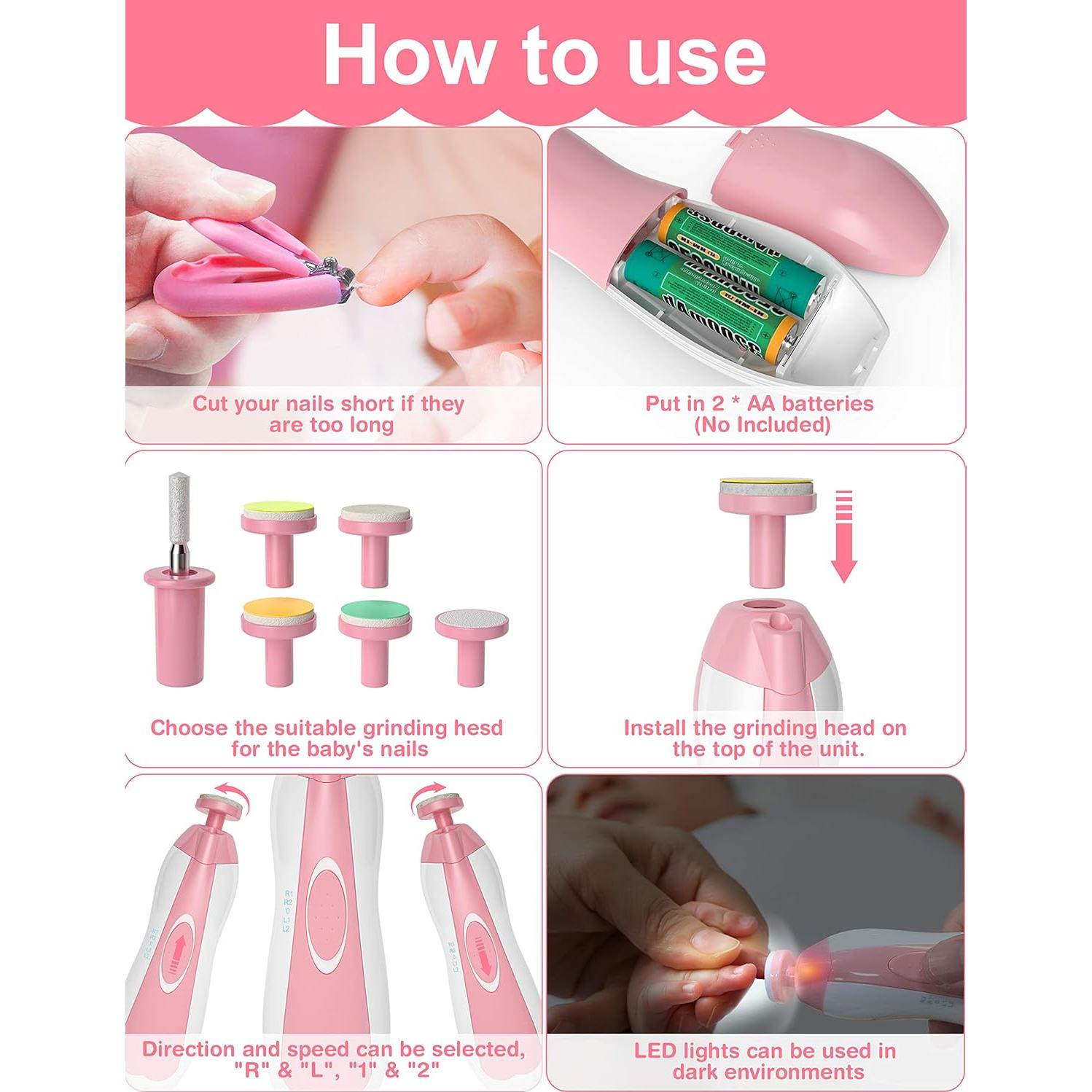 Kit de Cuidado para Bebés OTTOLIVES 24 Piezas Rosa