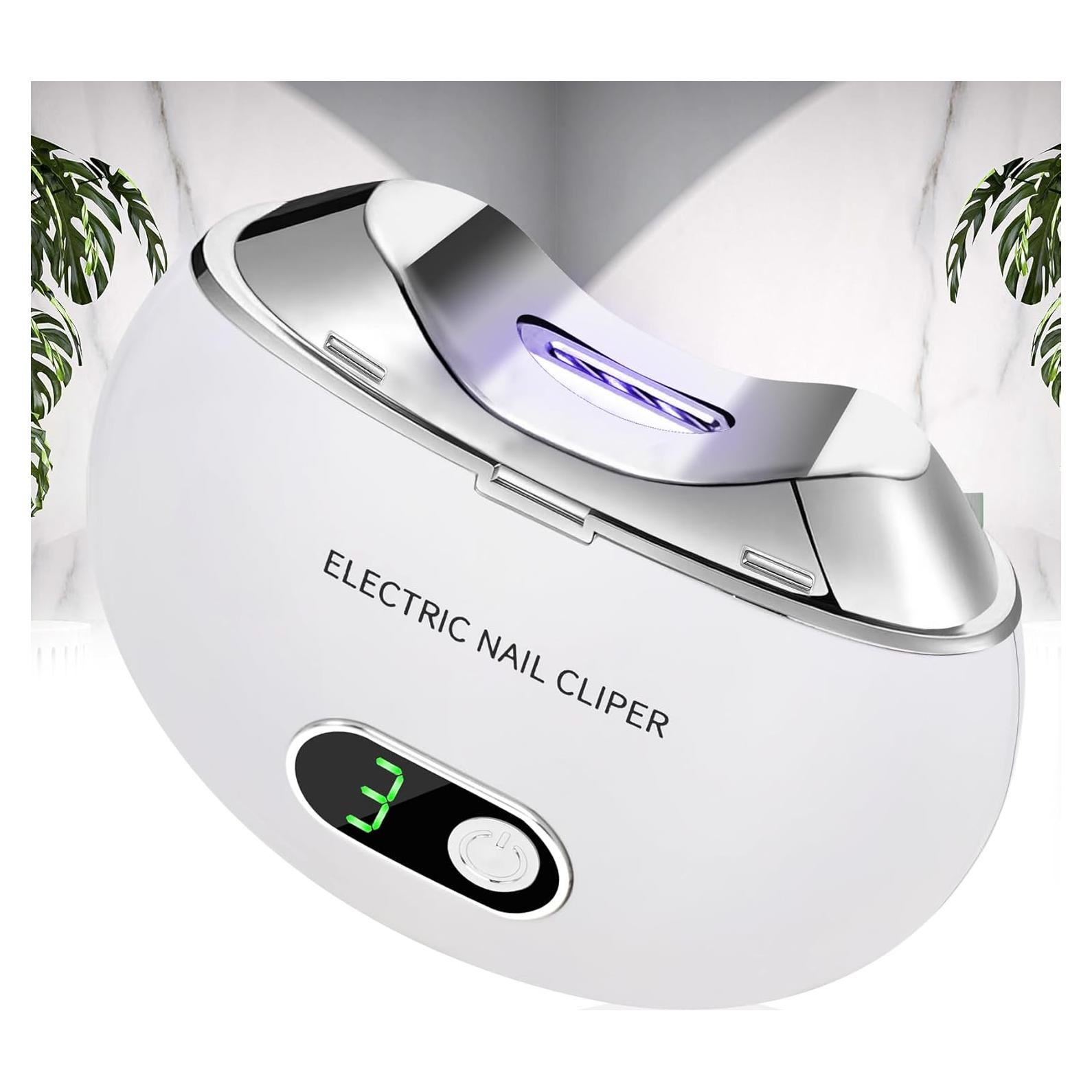 Cortador de Uñas Eléctrico Foleto Blanco, 3 Velocidades, USB