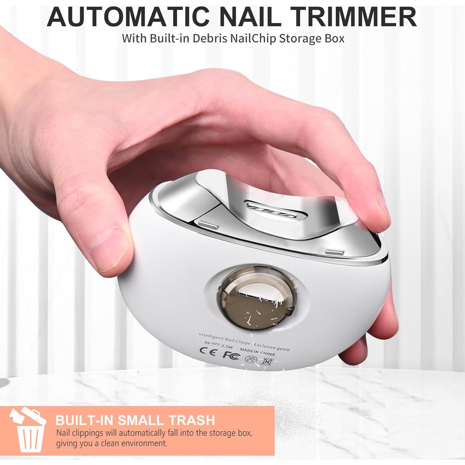 Cortador de Uñas Eléctrico Foleto Blanco, 3 Velocidades, USB