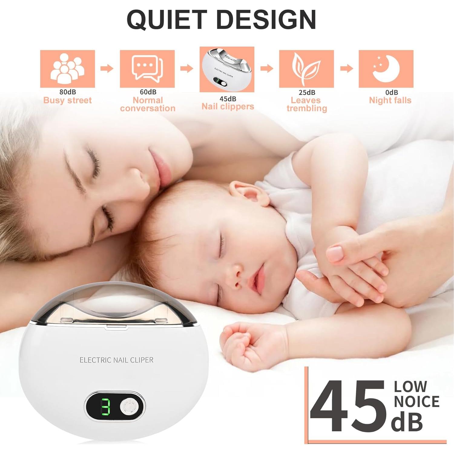 Cortador de Uñas Eléctrico Foleto Blanco, 3 Velocidades, USB