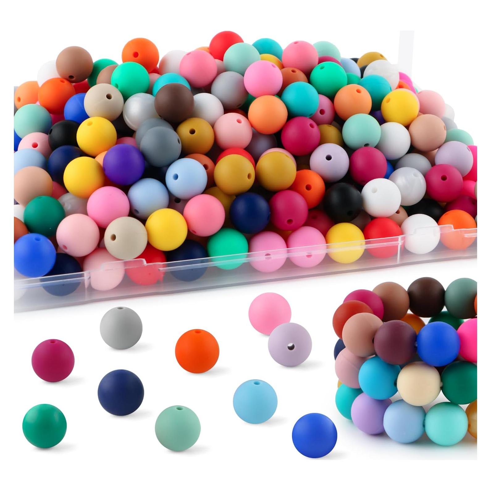 150 Perlas de Silicona Redondas 15mm HHCFAST Multicolor