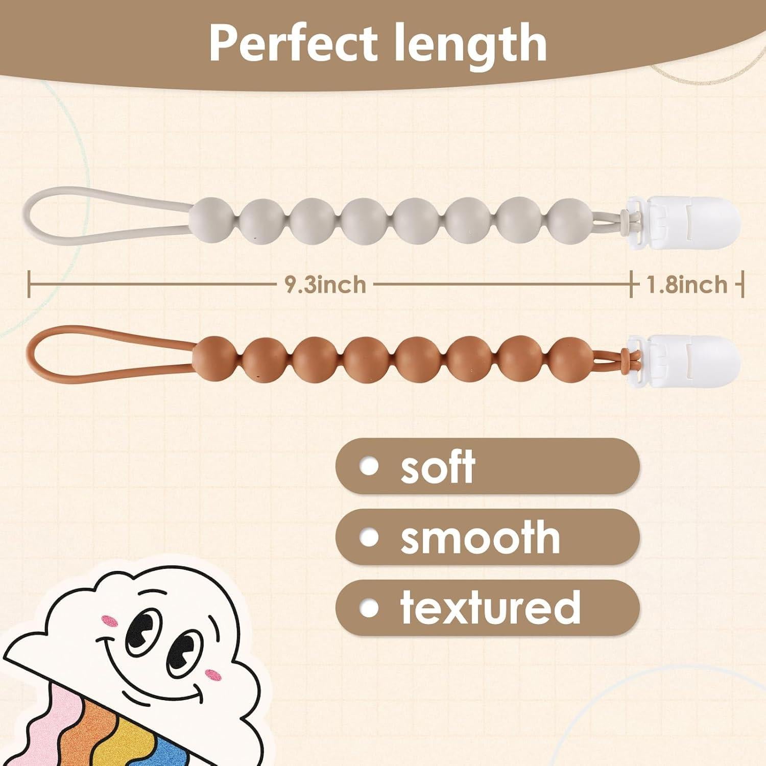 Clip de Chupete de Silicona 6 Piezas - Seguro y Práctico