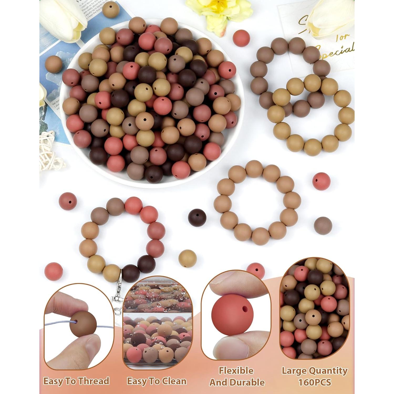 160 Perlas de Silicona 15mm FIVEIZERO para Manualidades DIY