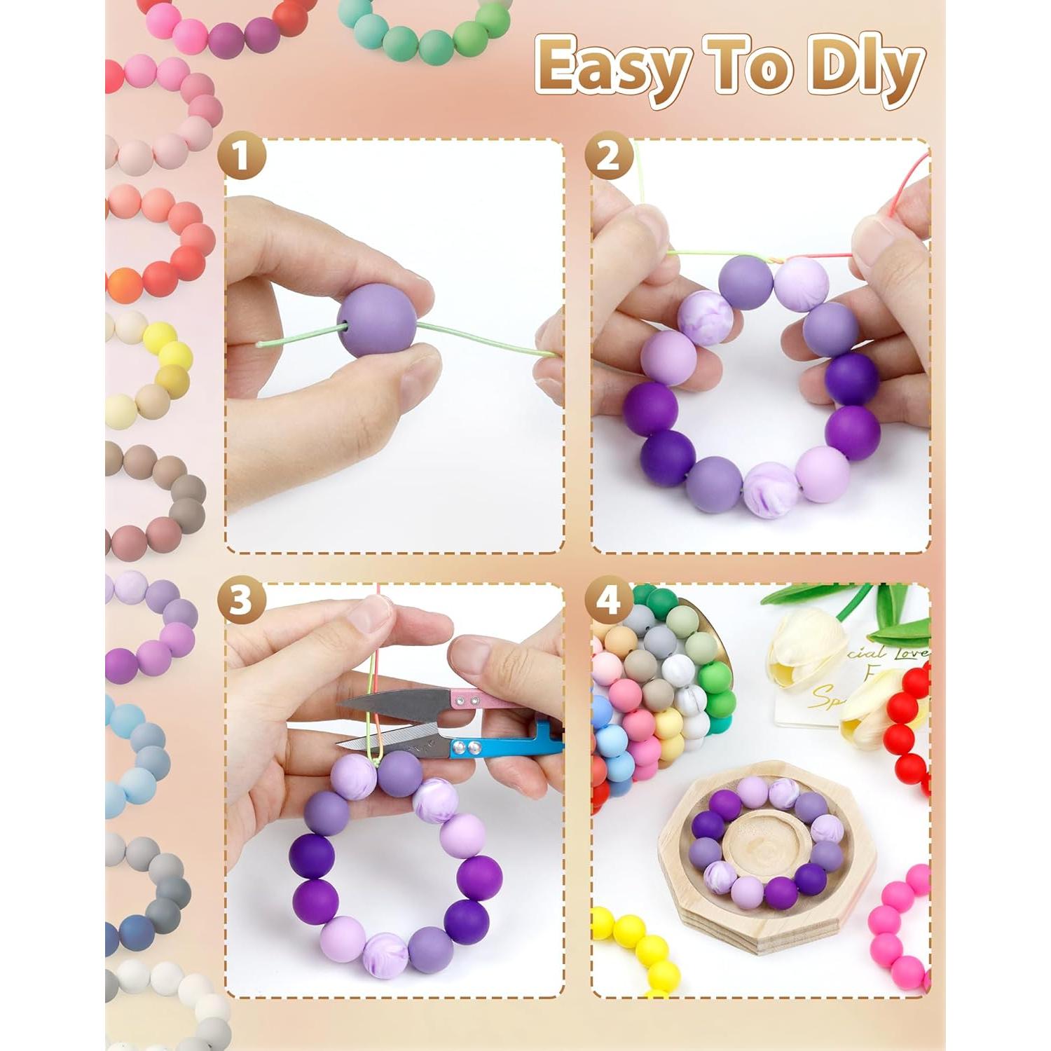 160 Perlas de Silicona 15mm FIVEIZERO para Manualidades DIY