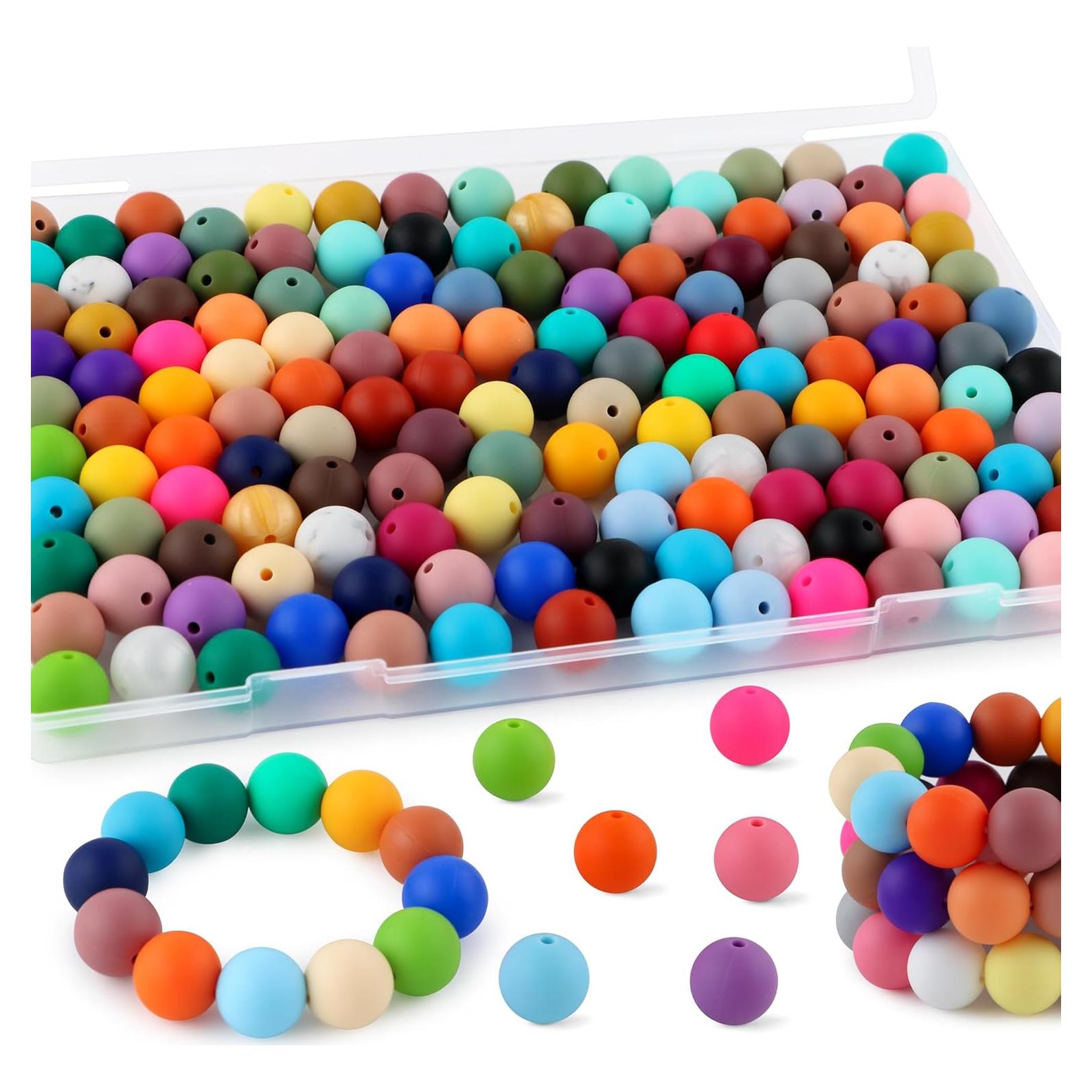 150 Perlas de Silicona Redondas 15mm Kovict Multicolor