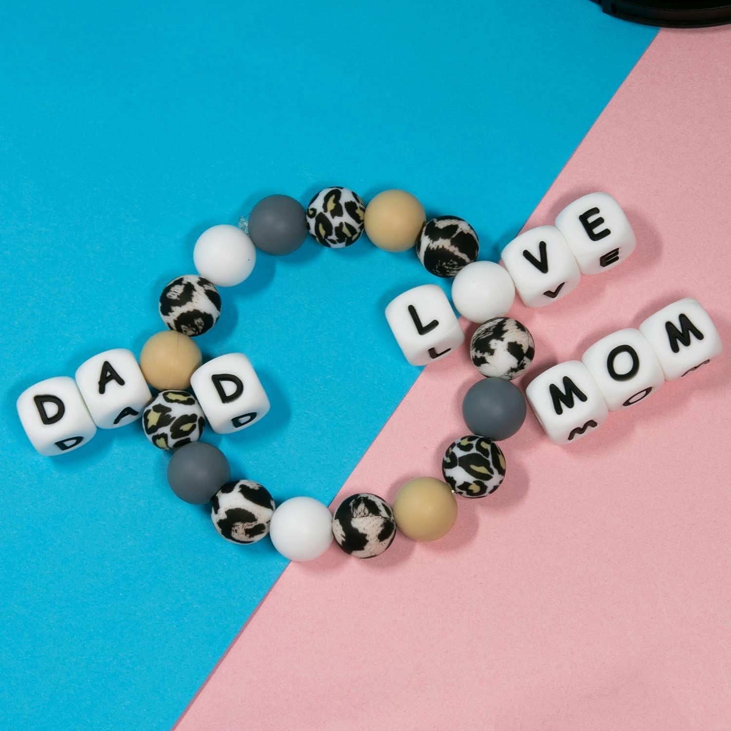 Perlas de Silicona Melius 110 Pcs Letras A-Z 12mm Blancas