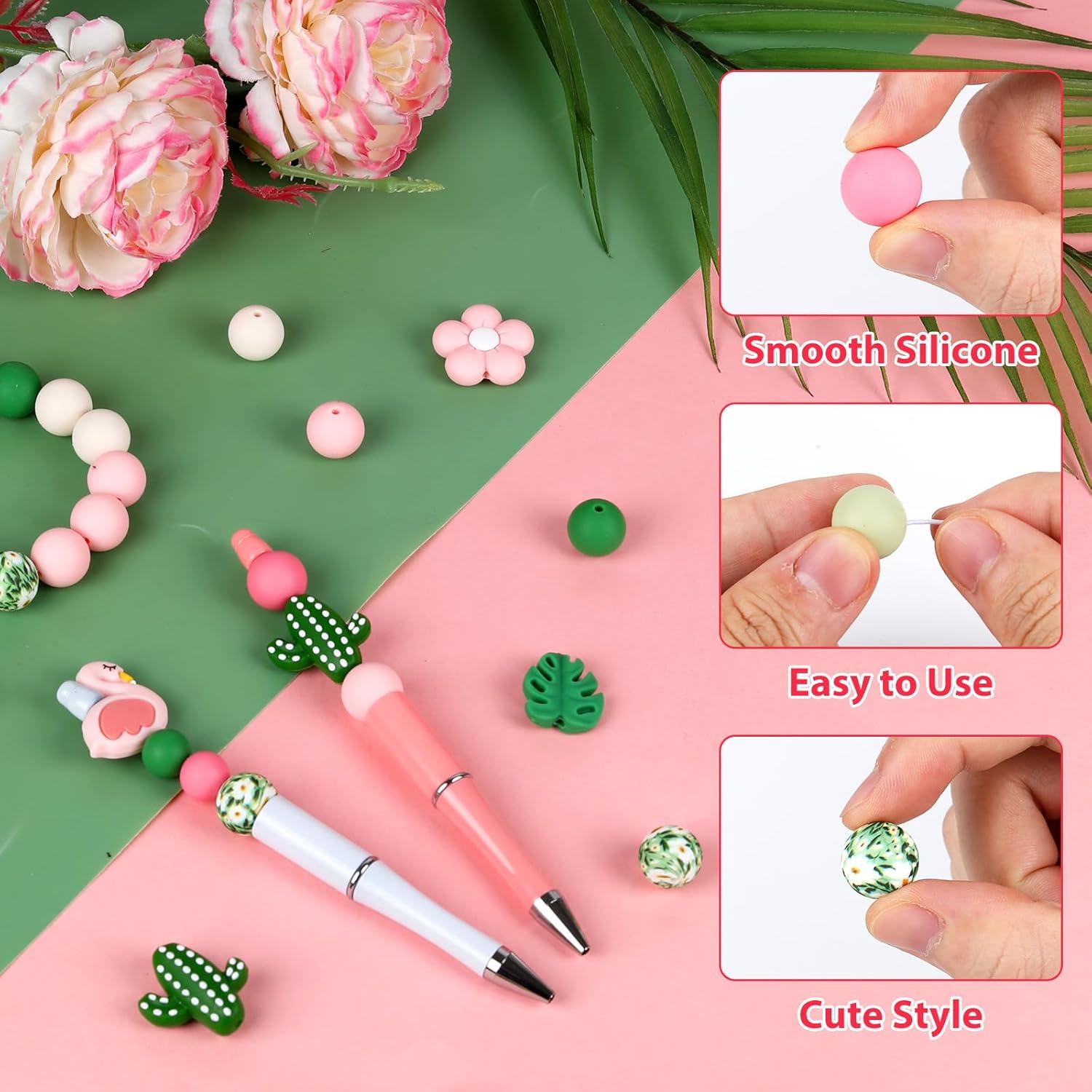 Kit de 120 Perlas de Silicona IESCOO para Manualidades DIY