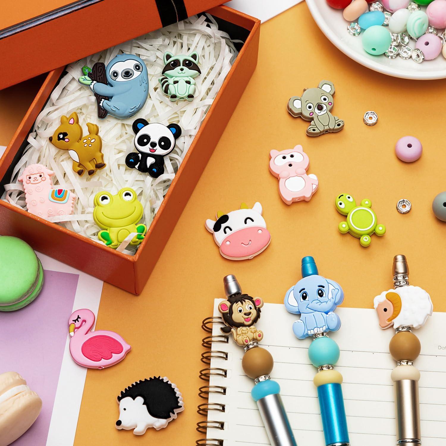 15 Perlas de Silicona Animales FFNIU 2mm para Manualidades