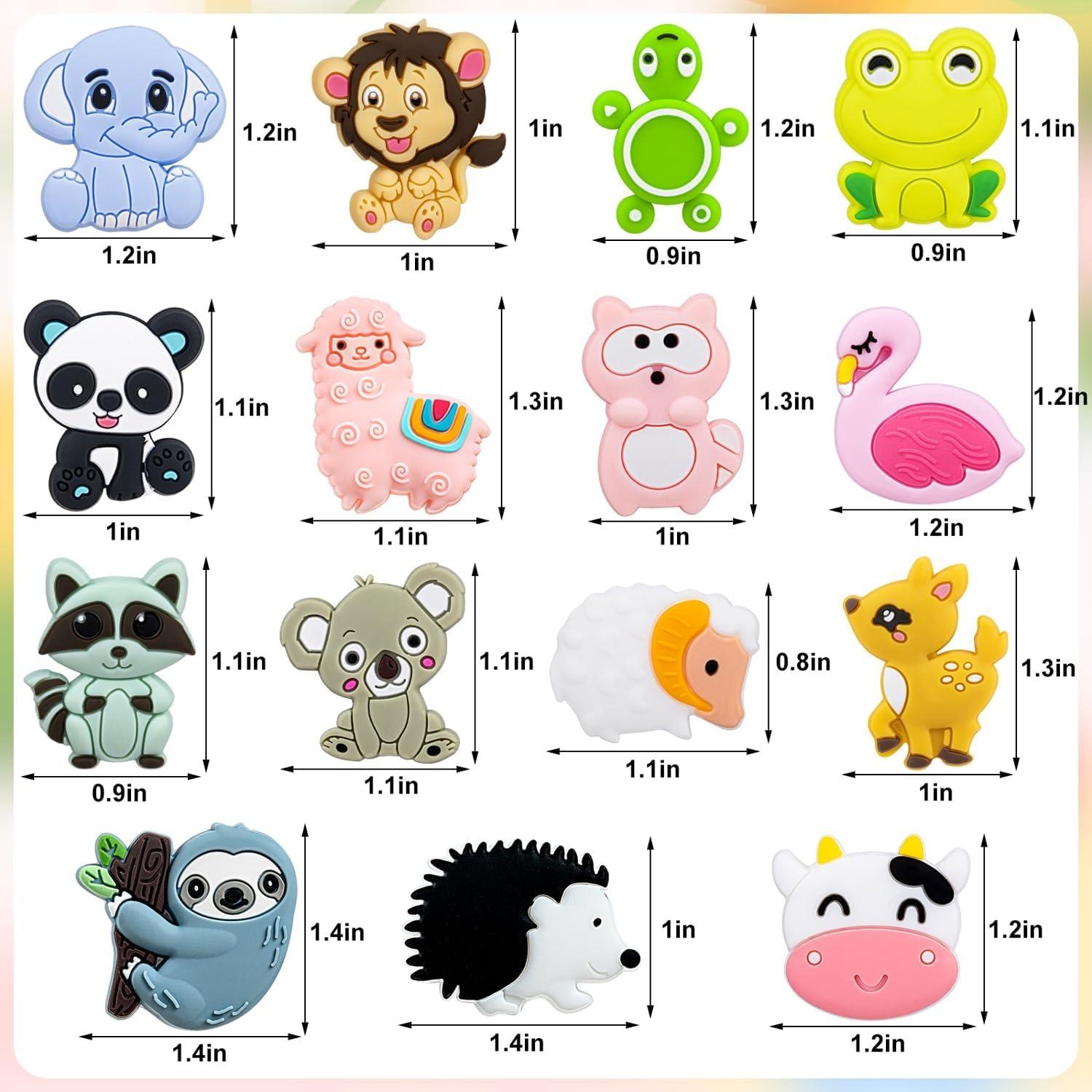 15 Perlas de Silicona Animales FFNIU 2mm para Manualidades