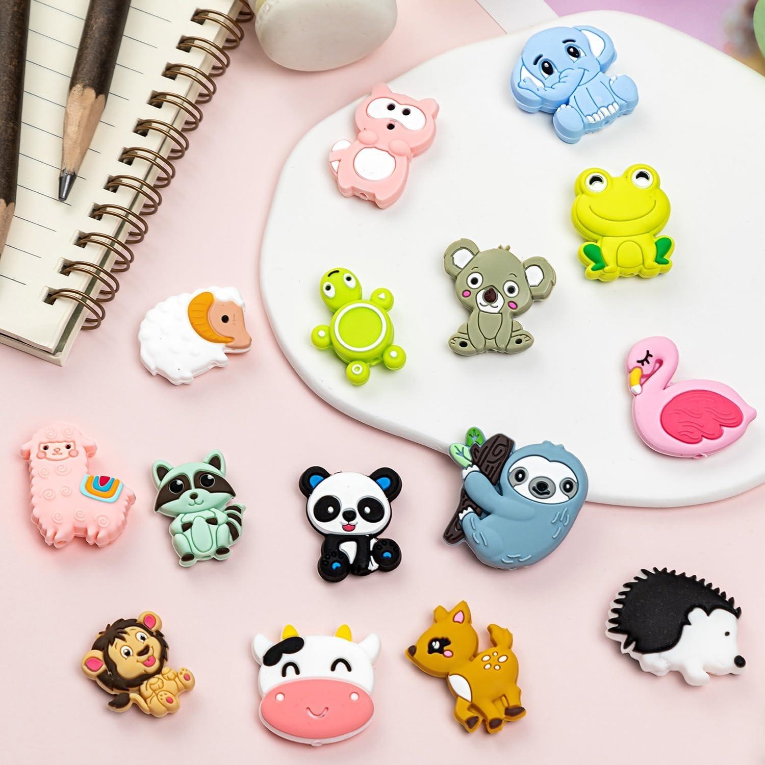 15 Perlas de Silicona Animales FFNIU 2mm para Manualidades