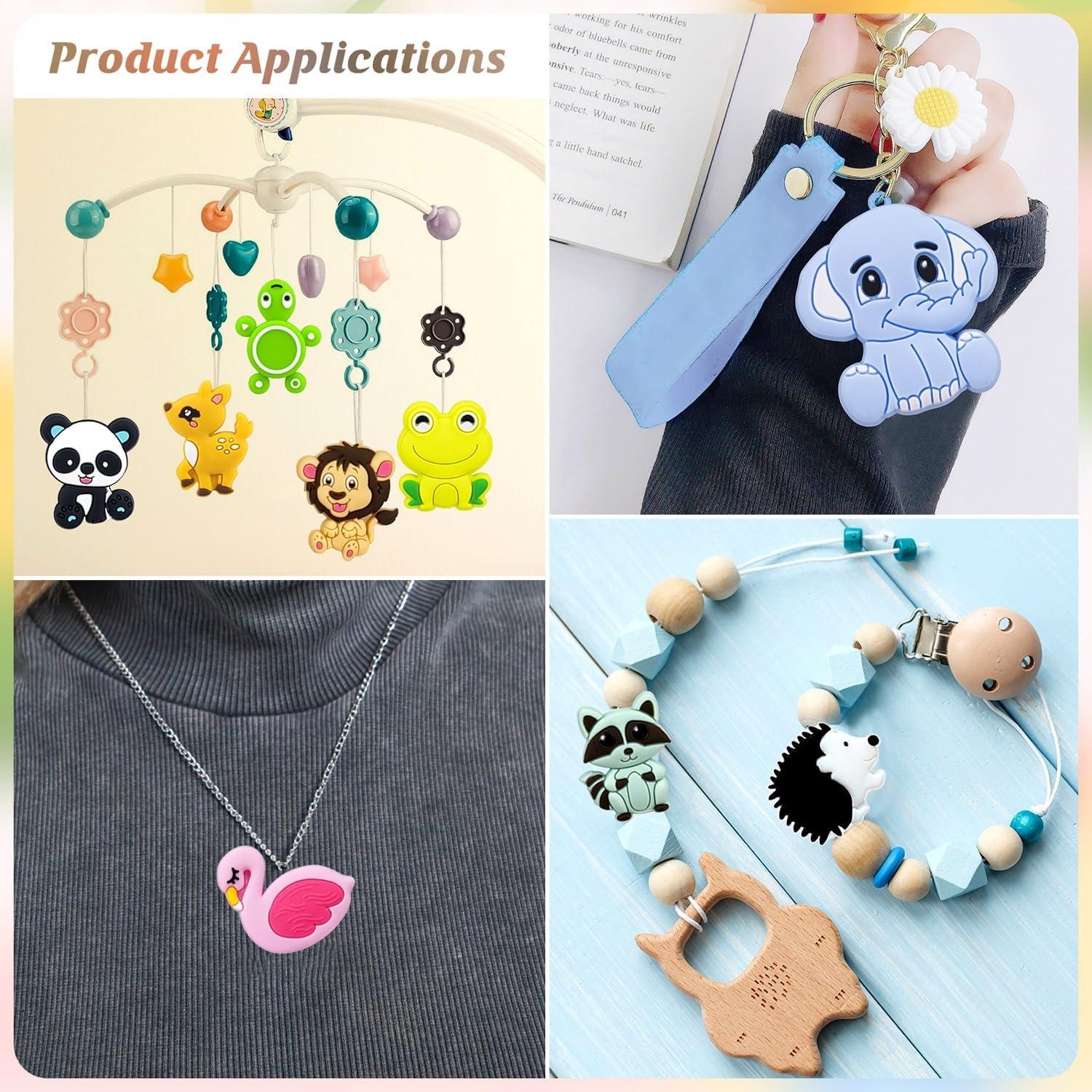 15 Perlas de Silicona Animales FFNIU 2mm para Manualidades