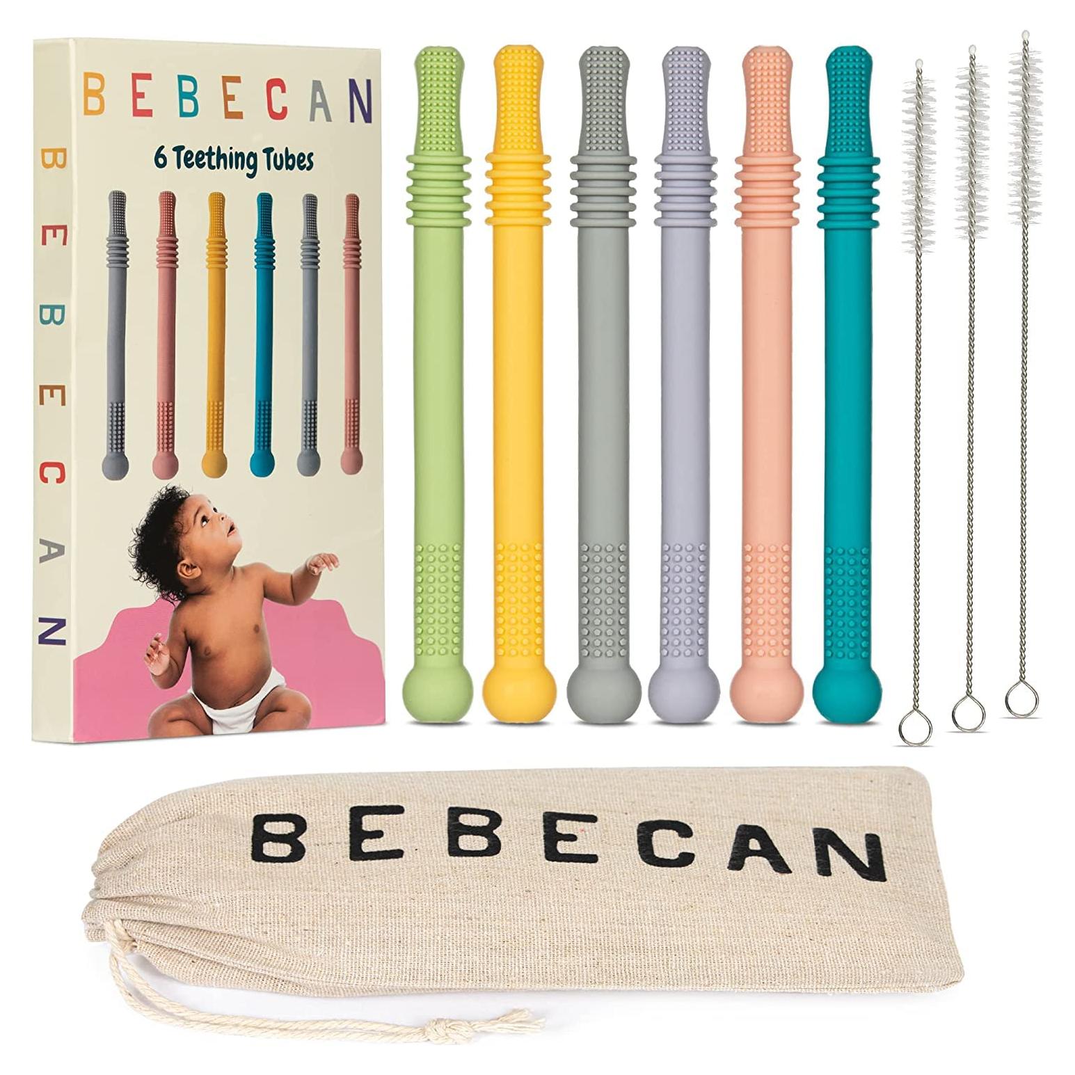 Mordedores de Silicona BEBECAN para Dentición Bebés 0-36 Meses