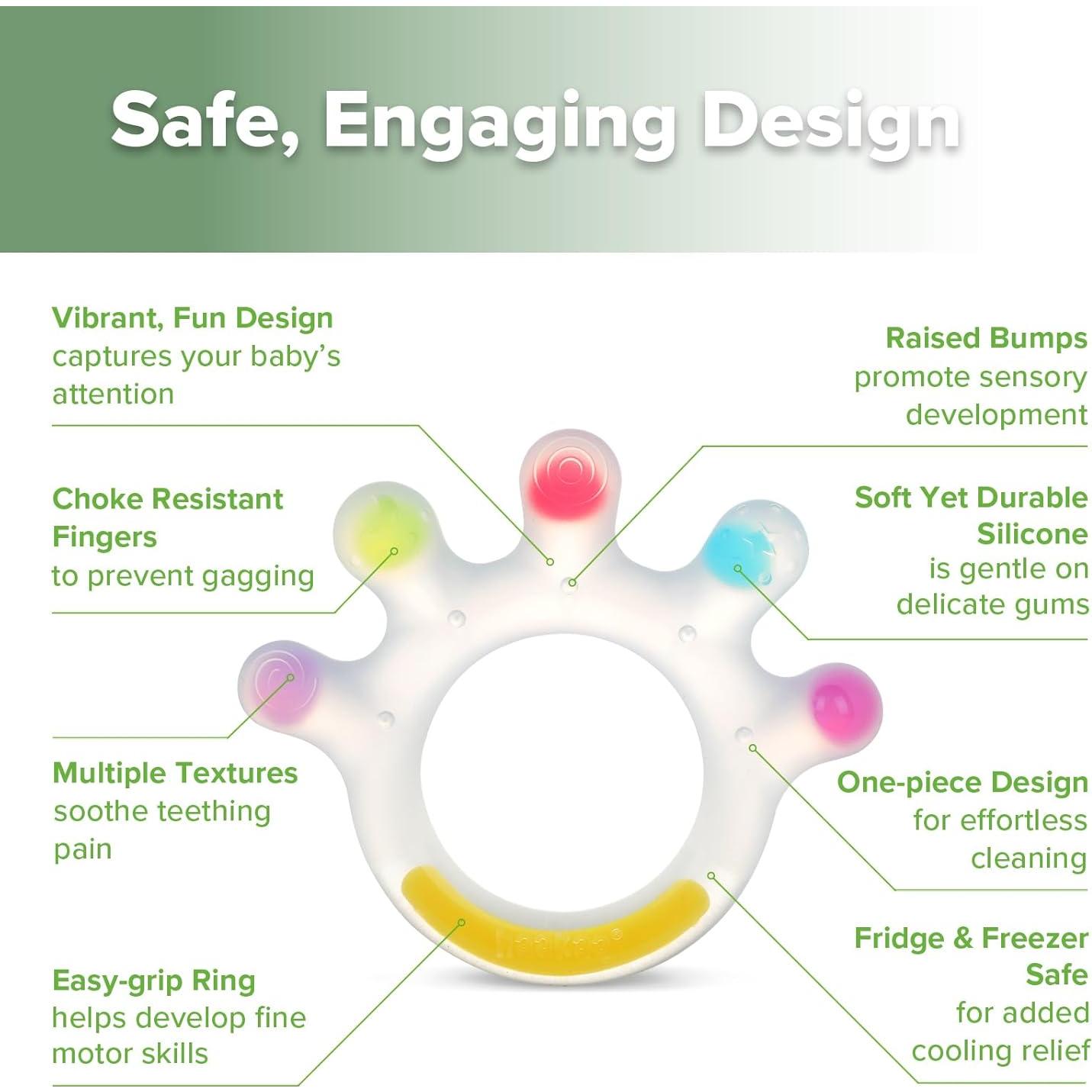 Mordedor de Silicona Haakaa Dinky Digits Palm 0-12 Meses