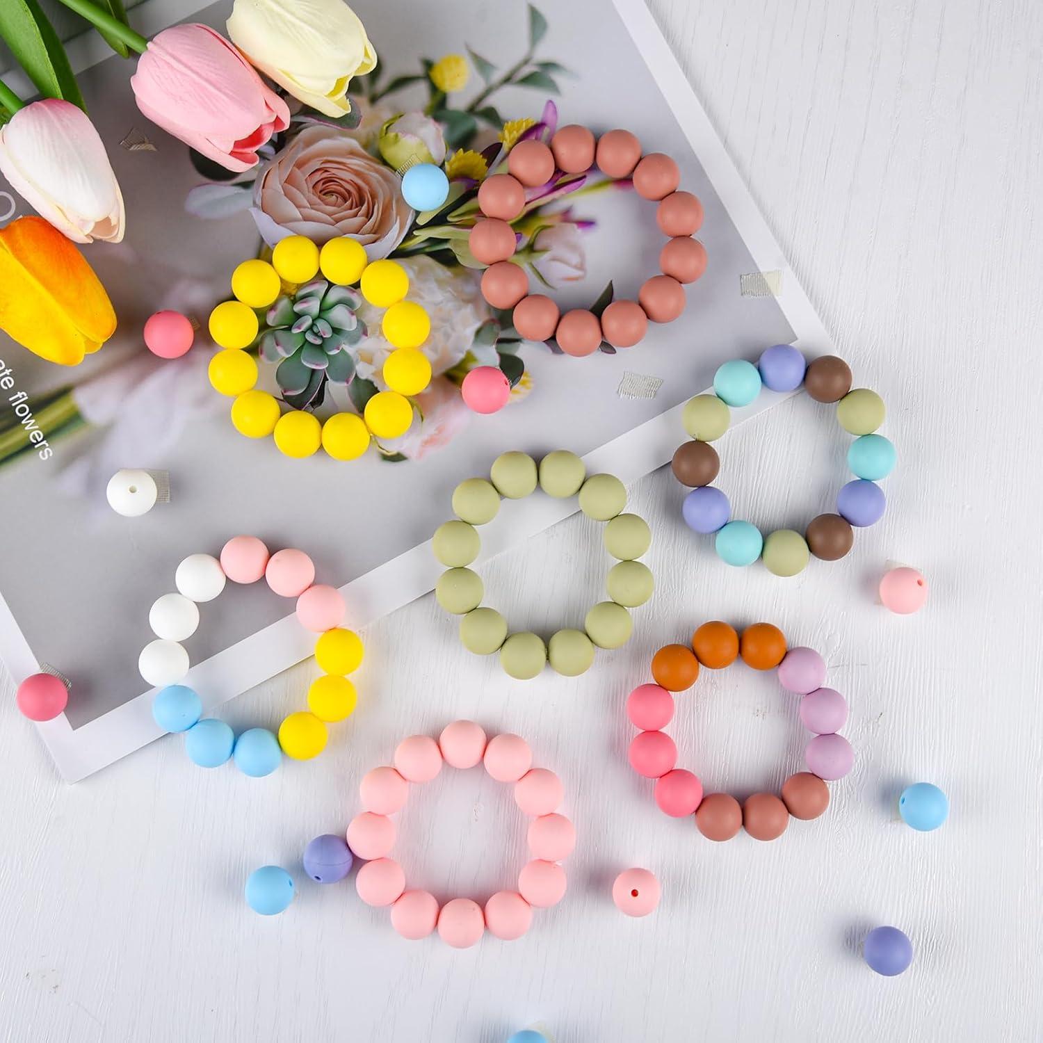 Perlas de Silicona 100 Pcs 15mm ASTARON 5 Colores Manualidades