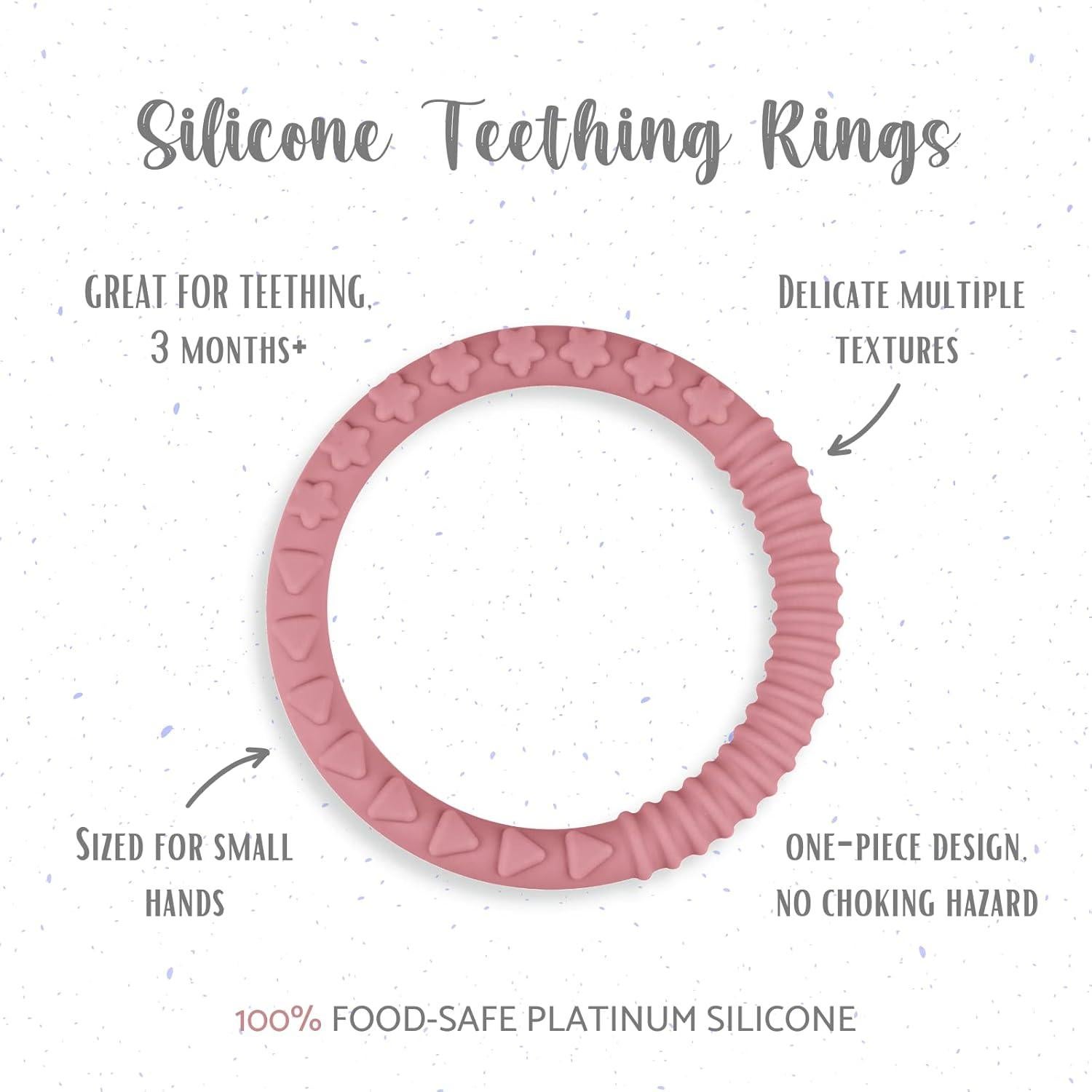 Mordedor de Silicona para Bebés - 4 Paquetes - Grado Alimenticio