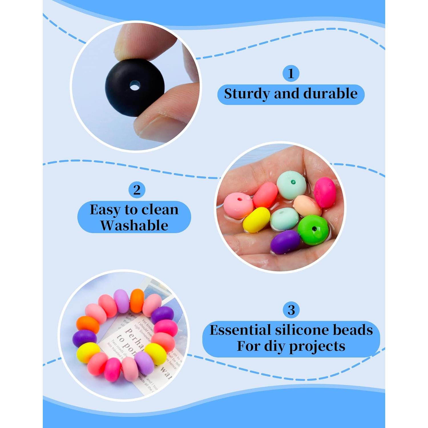 180 Perlas de Silicona FIVEIZERO 14mm en 30 Colores