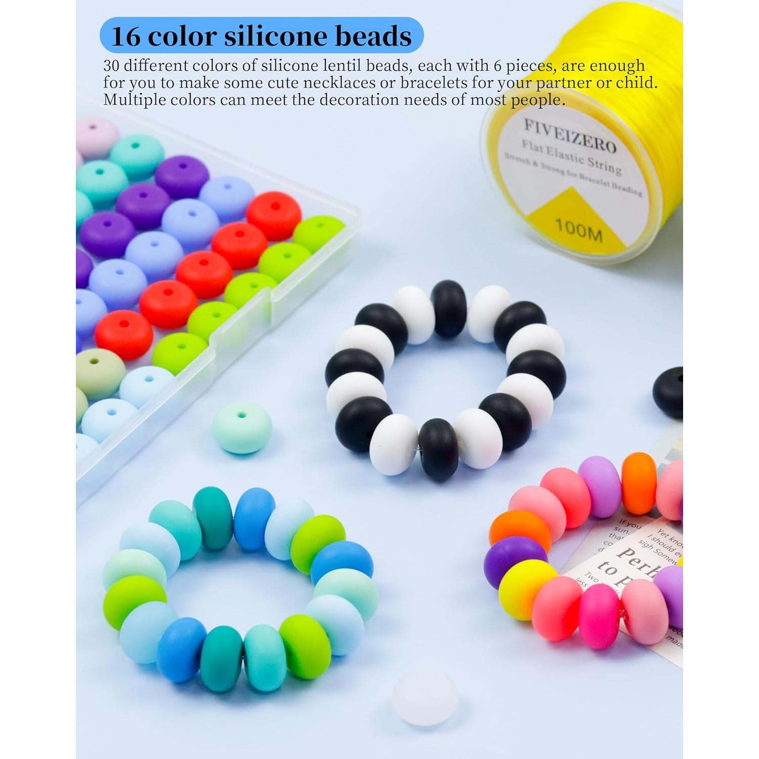 180 Perlas de Silicona FIVEIZERO 14mm en 30 Colores