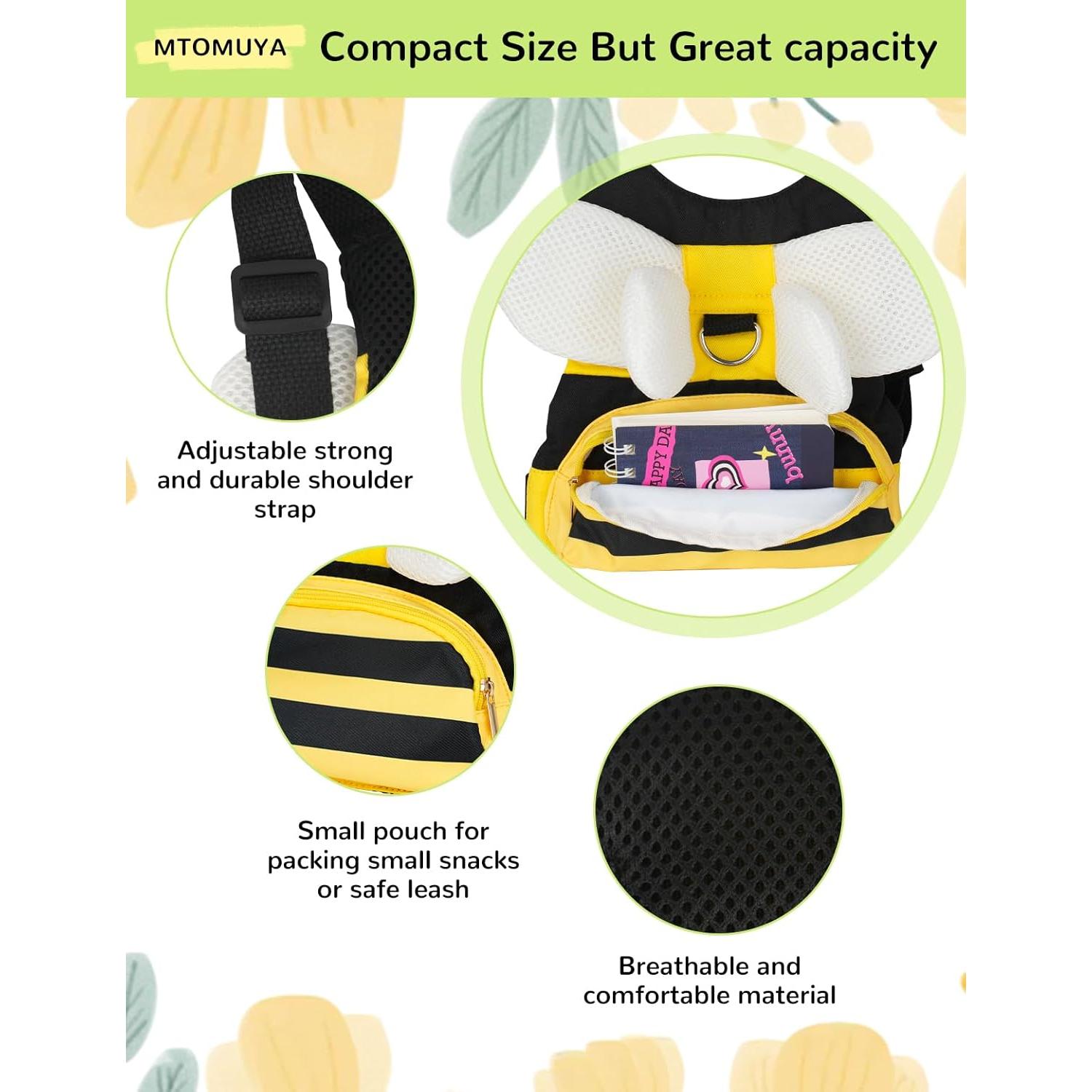 Arnés Antipérdida para Niños con Enlace de Muñeca - Abeja Amarilla